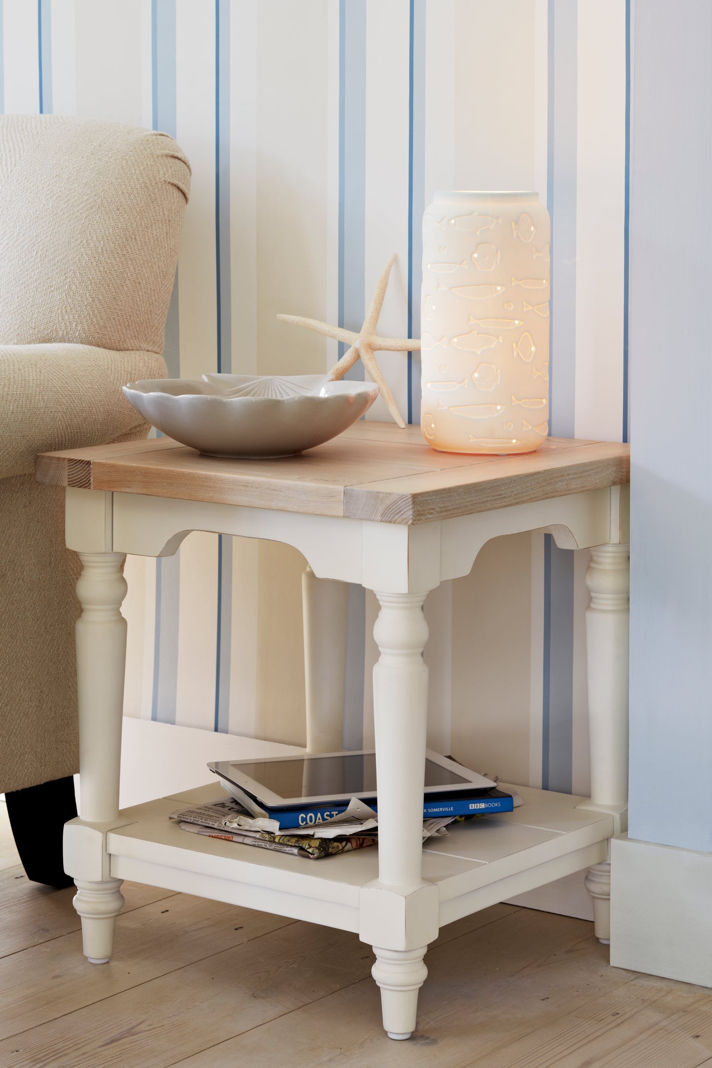Laura Ashley Dorset Side Table in White - 3692025 - White Bear Furnishings