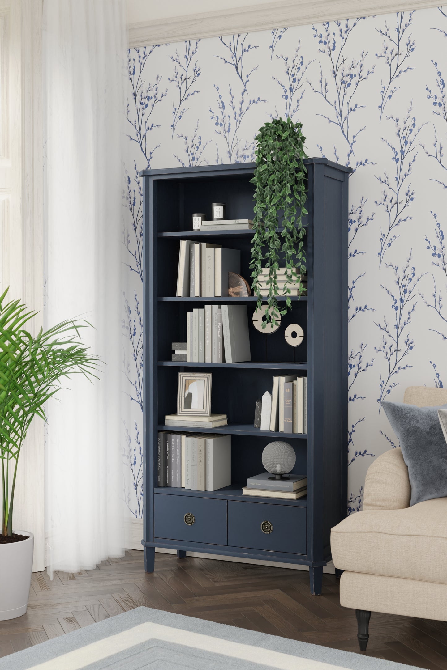 Laura Ashley Henshaw 2 Drawer Single Bookcase