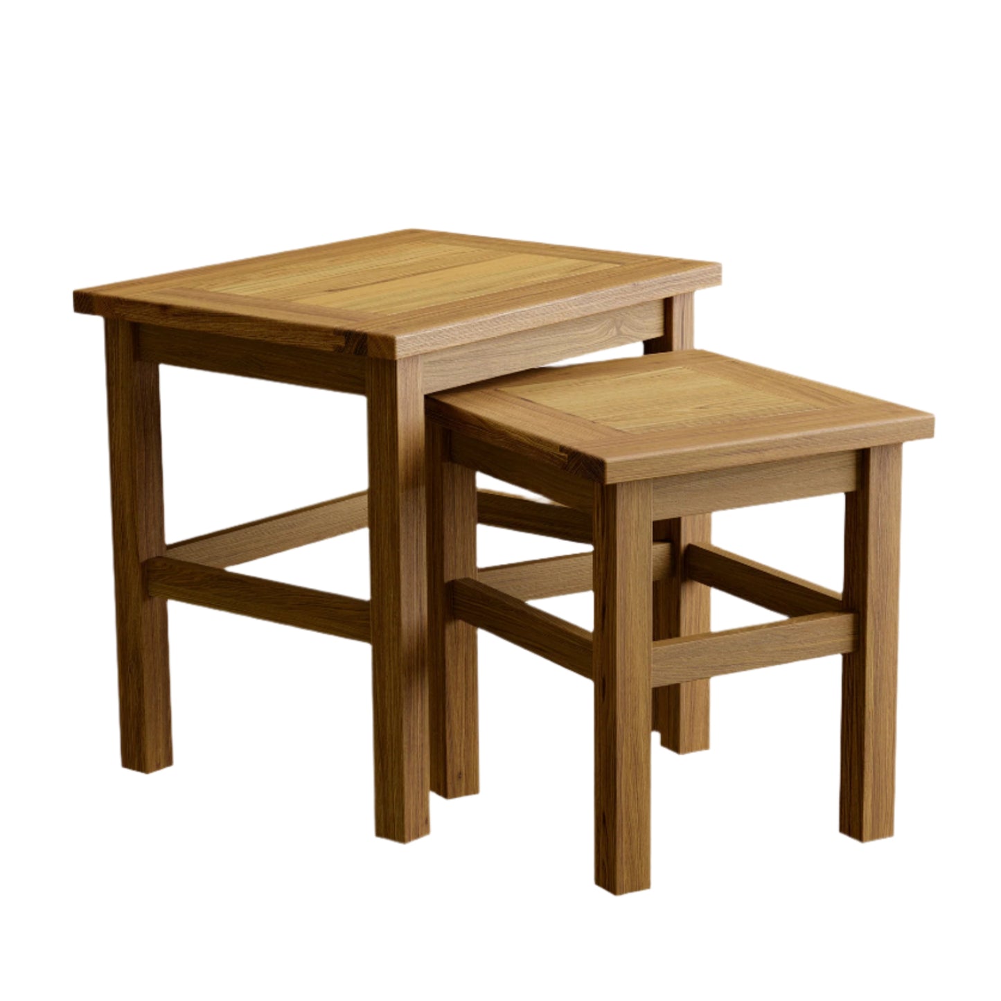 Laura Ashley Milton Nest of 2 Side Tables in Oak Wood - 3345126 - White Bear Furnishings