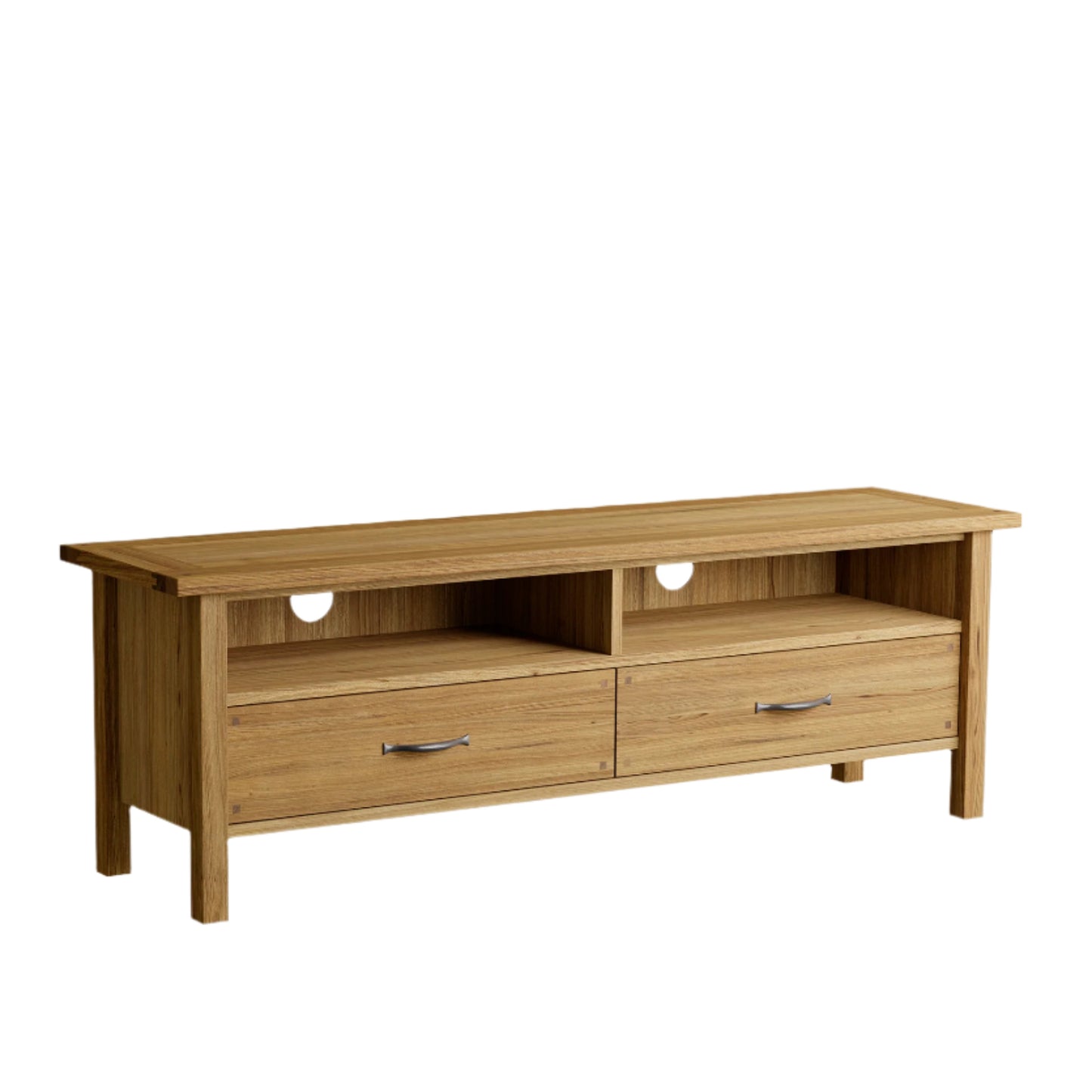 Laura Ashley Milton 2 Drawer Wide TV Unit in Oak - 3593785 - White Bear Furnishings