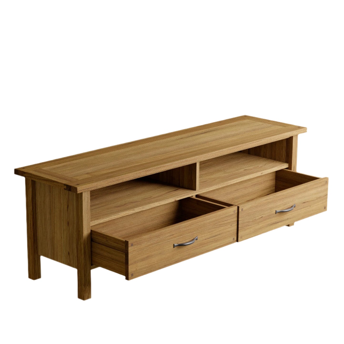 Laura Ashley Milton 2 Drawer Wide TV Unit in Oak - 3593785 - White Bear Furnishings