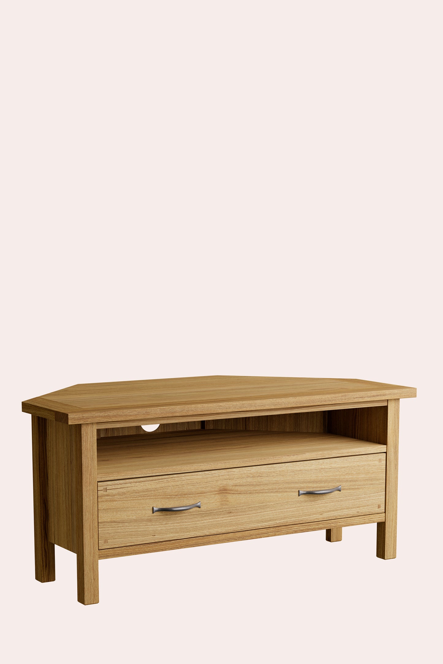 Laura Ashley Miton 1 Drawer Corner TV Unit in Oak Wood - 3345130