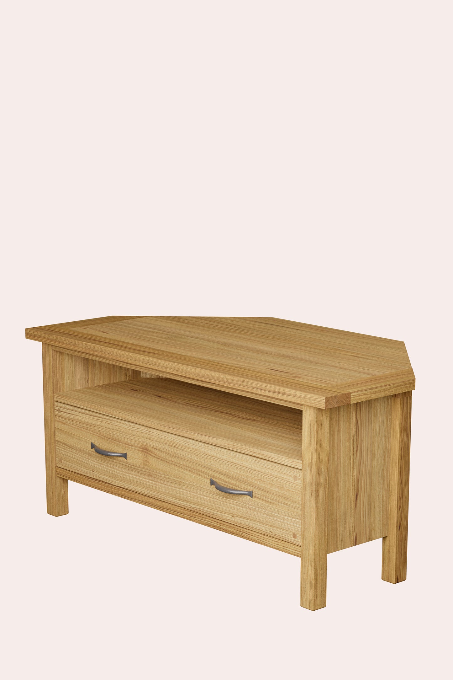 Laura Ashley Miton 1 Drawer Corner TV Unit in Oak Wood - 3345130