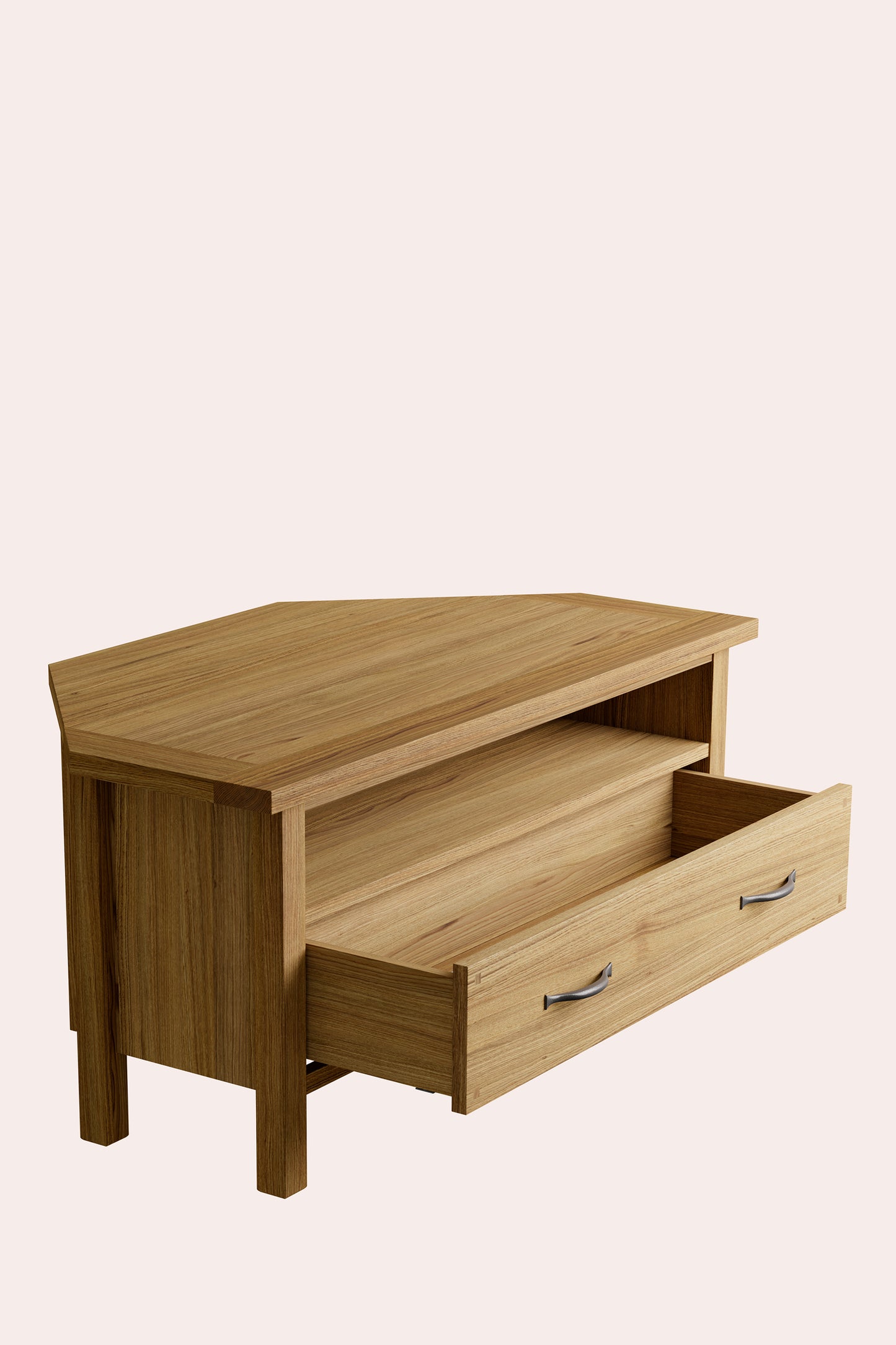 Laura Ashley Miton 1 Drawer Corner TV Unit in Oak Wood - 3345130