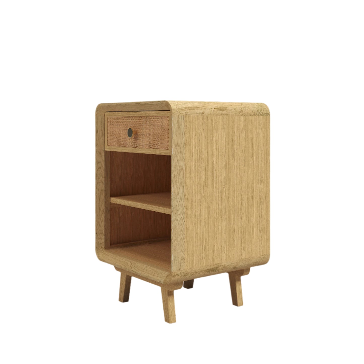 Laura Ashley Millen 1 Drawer Bedside Chest in Oak - 3331004