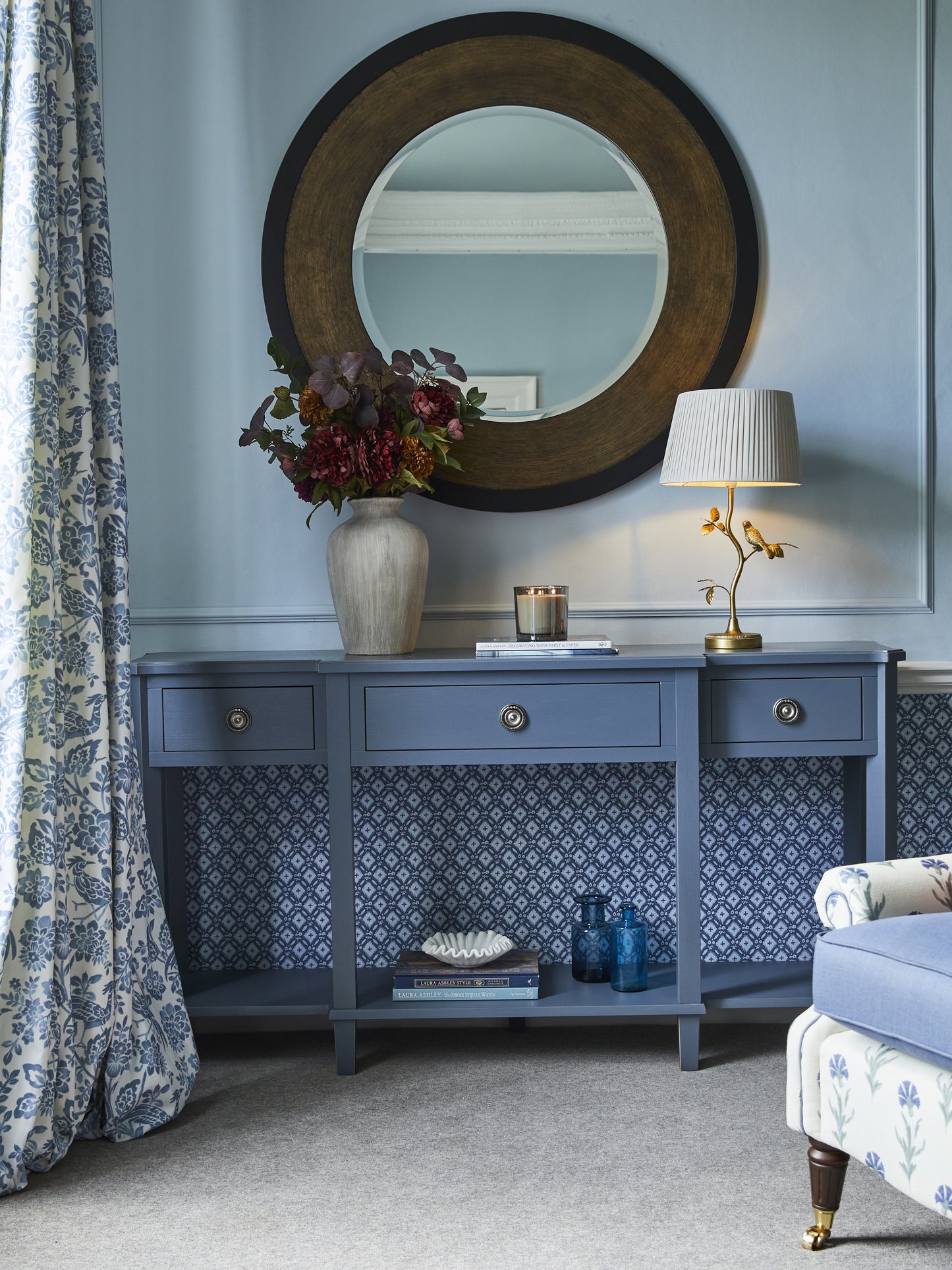 Laura Ashley Henshaw 3 Drawer Triple Console Table