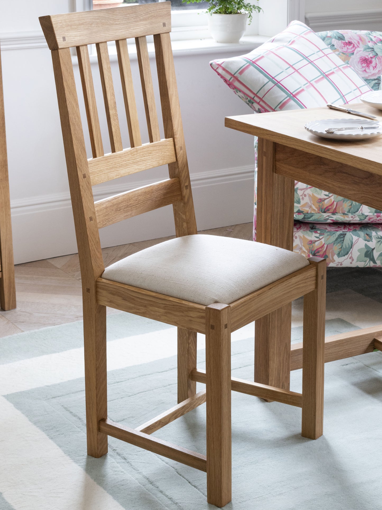 Laura Ashley Milton Pair of Dining Chairs in Oak - 3283098 - White Bear Furnishings