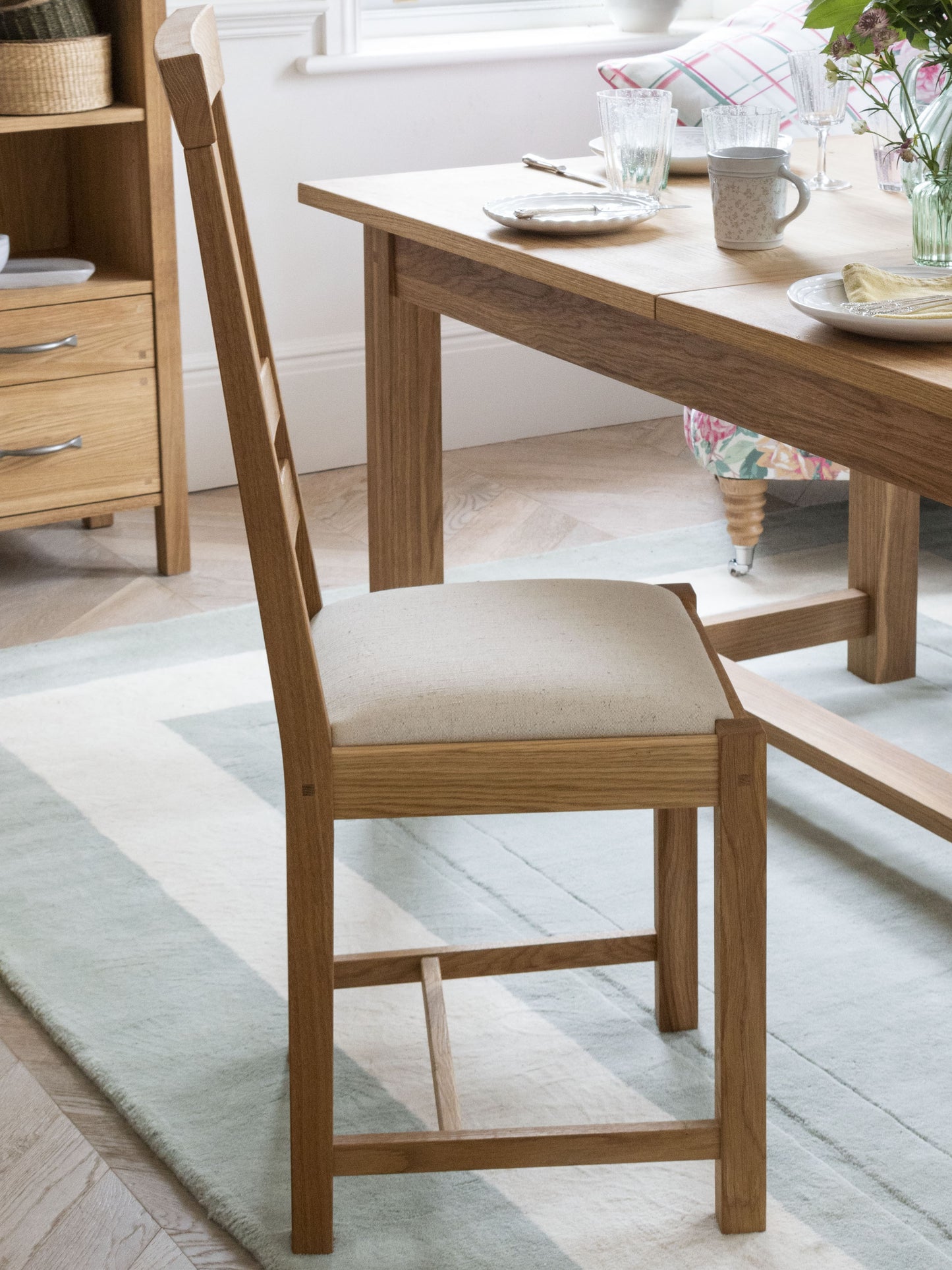 Laura Ashley Milton Pair of Dining Chairs in Oak - 3283098 - White Bear Furnishings
