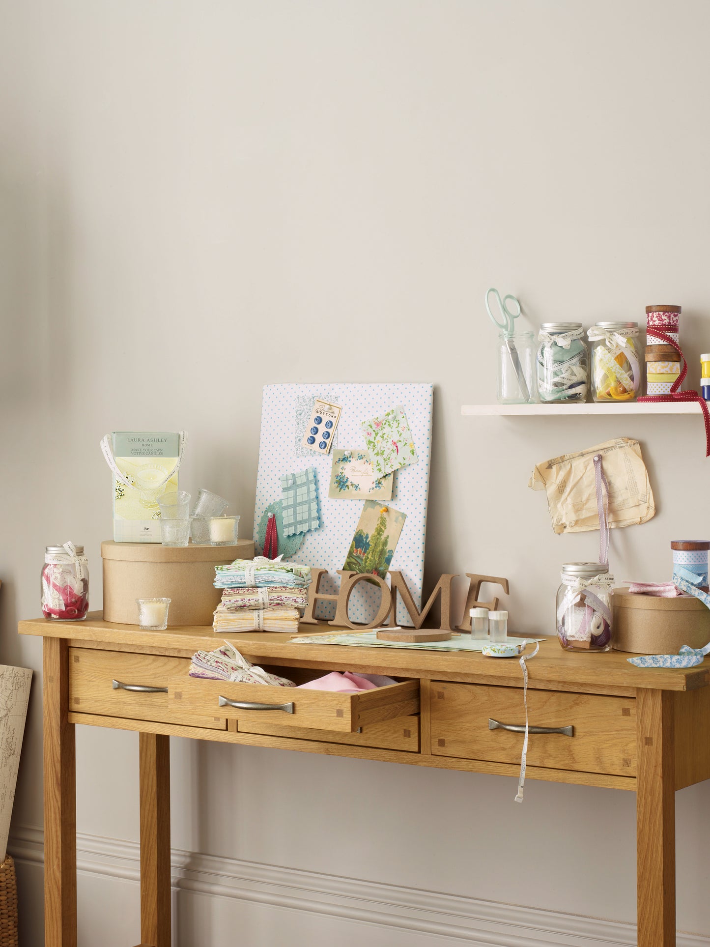 Laura Ashley Milton 4 Drawer Console Table in Oak - 3160617
