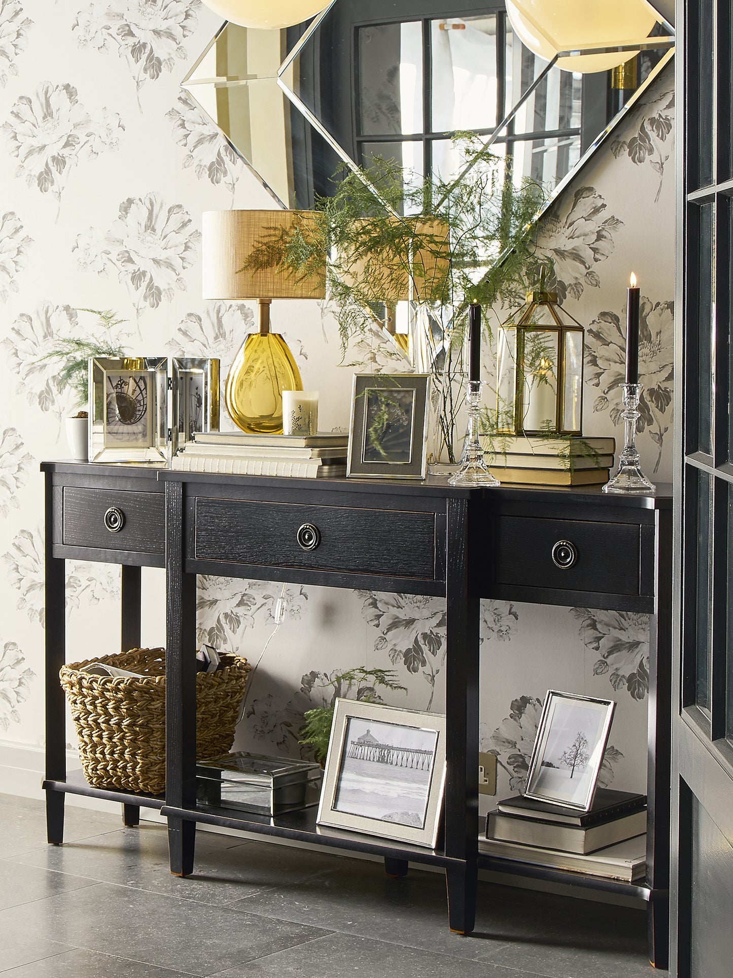 Laura Ashley Henshaw 3 Drawer Triple Console Table