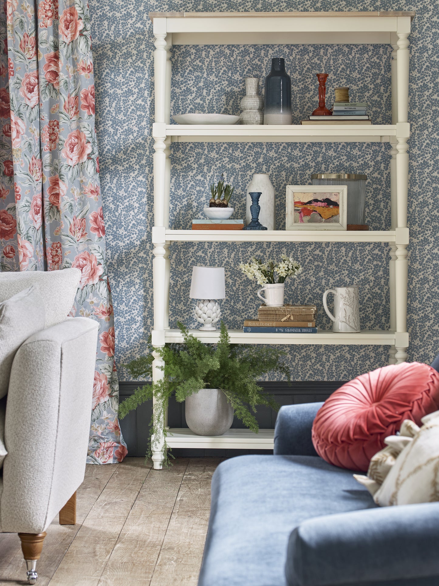 Laura Ashley Dorset Open Bookcase in White - 3746706 - White Bear Furnishings