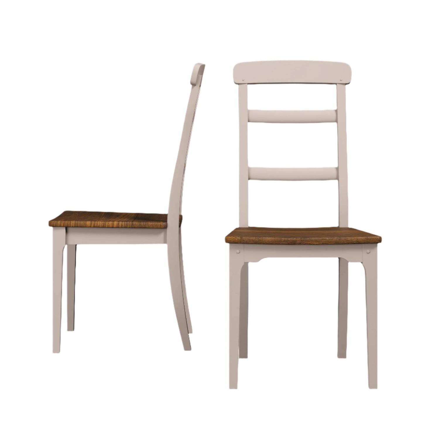 Laura Ashley Hapton Pair of 2 Dining Chairs in Soft Truffle and Dark Chesnut - 3311003