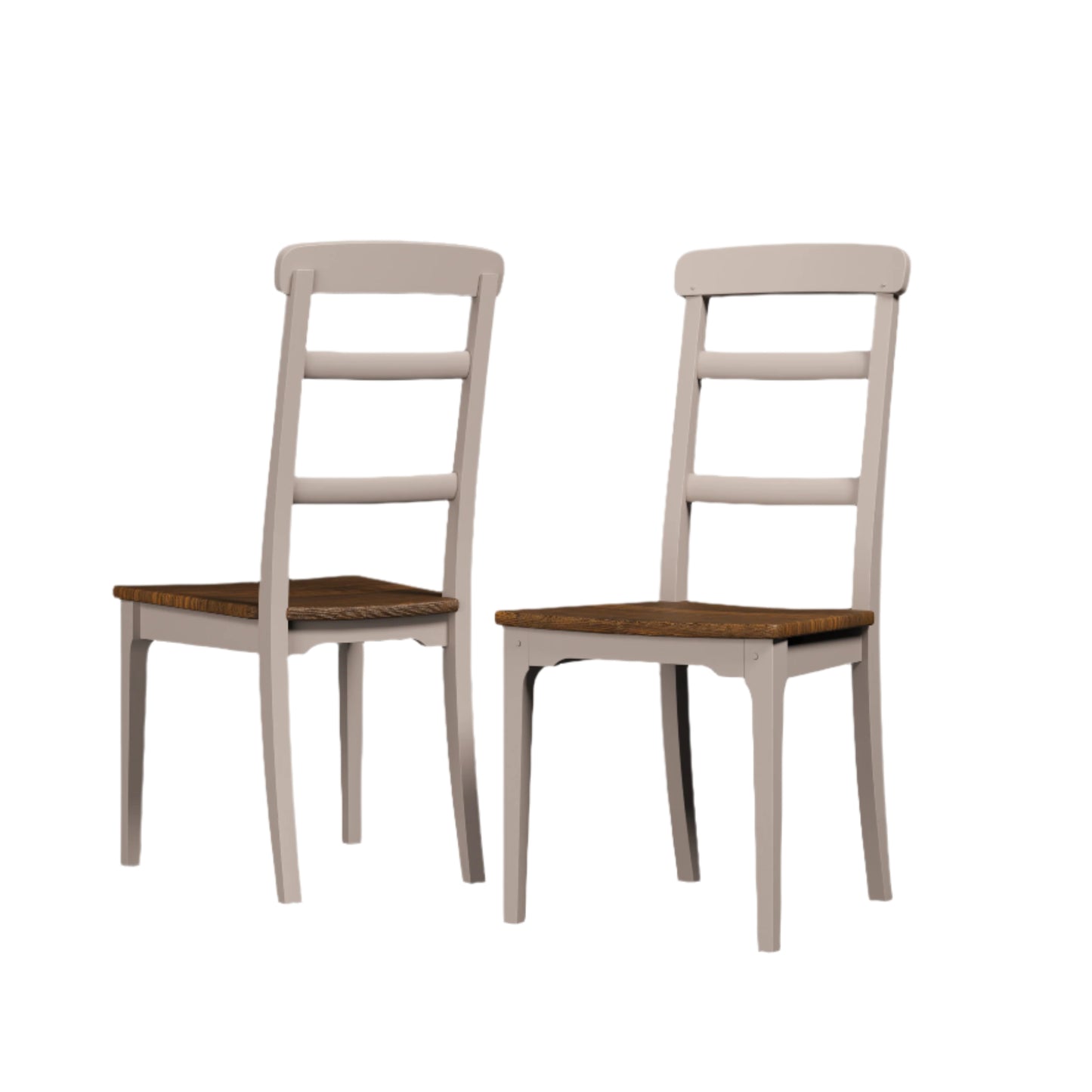 Laura Ashley Hapton Pair of 2 Dining Chairs in Soft Truffle and Dark Chesnut - 3311003