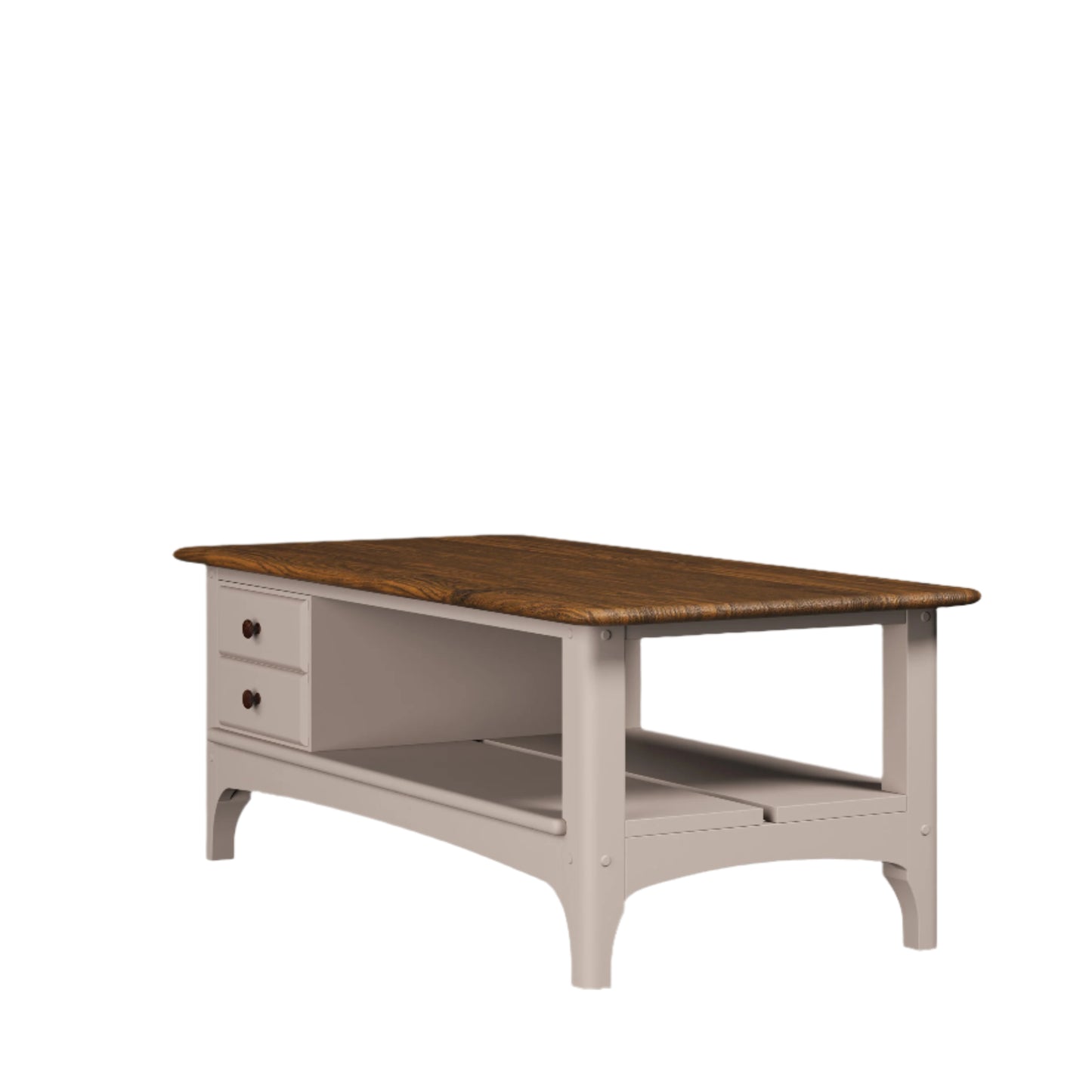 Hapton 2 Drawer Coffee Table in Soft Truffle & Dark Chestnut - 3311005