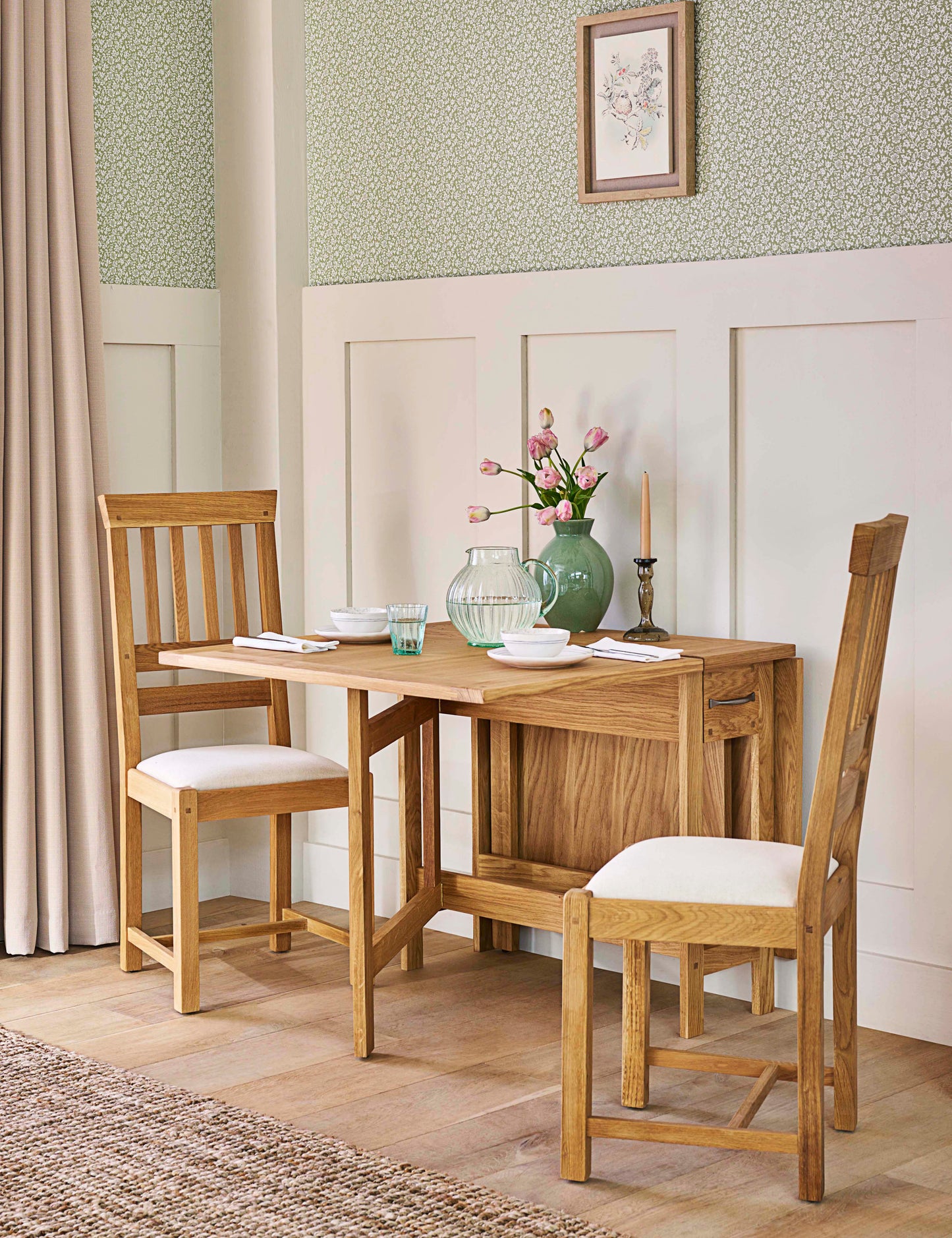 Laura Ashley Milton Drop Leaf Table in Oak - 3608138 - White Bear Furnishings