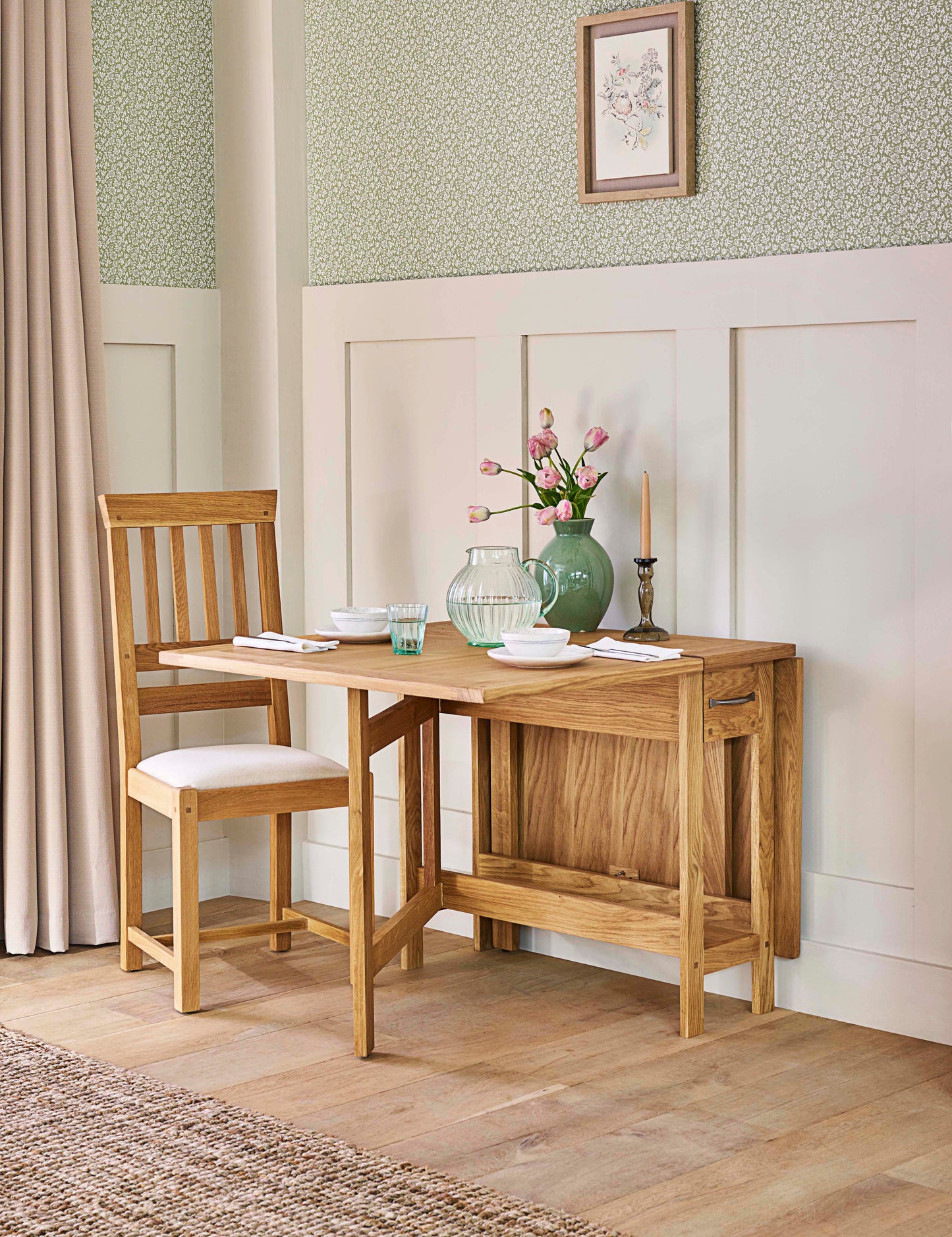 Laura Ashley Milton Drop Leaf Table in Oak - 3608138 - White Bear Furnishings