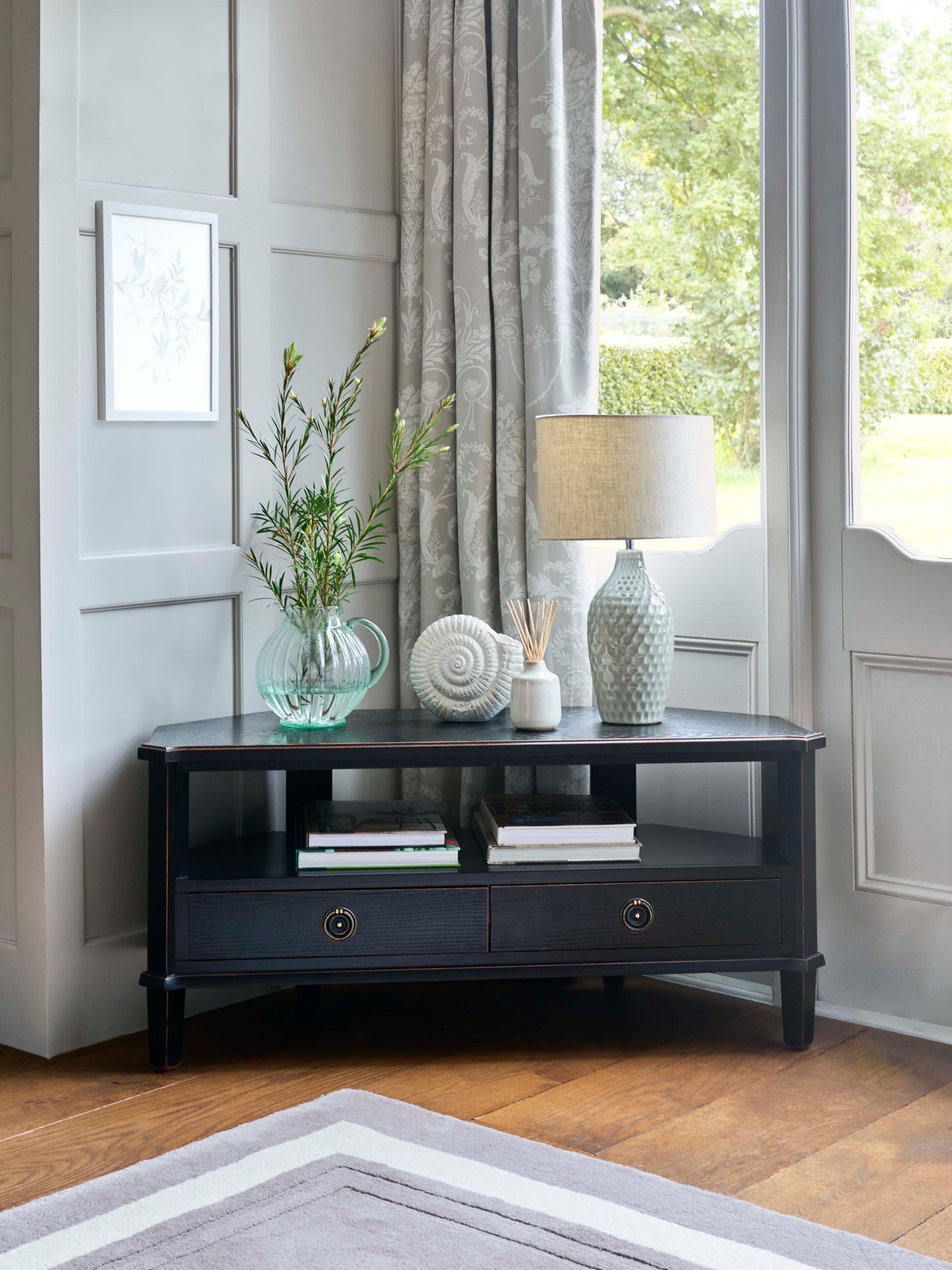 Laura Ashley Henshaw 2 Drawer Corner TV Unit