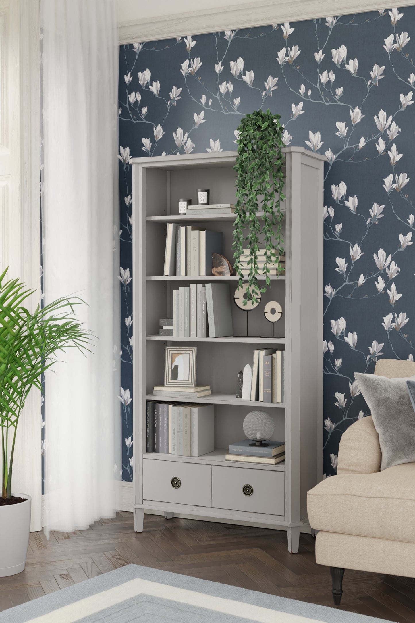 Laura Ashley Henshaw 2 Drawer Single Bookcase