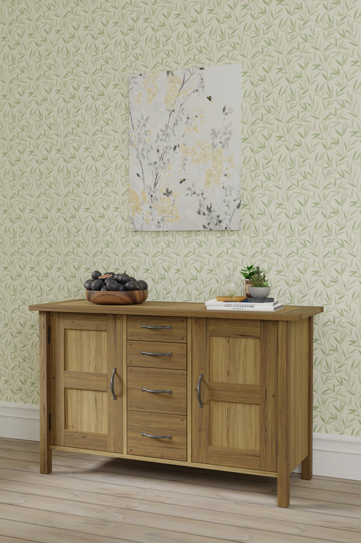 Laura Ashley Milton 2 Door 4 Drawer Sideboard in Oak Wood - 3190241