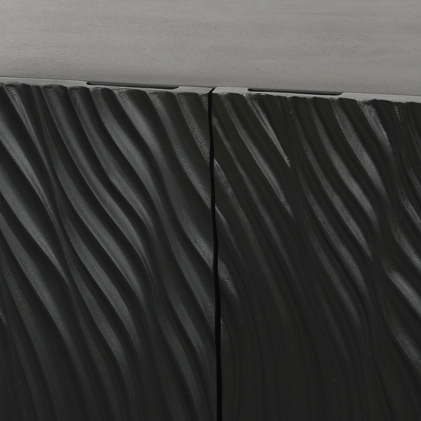 Handcrafted Ripples Black Painted Sideboard – GMF029