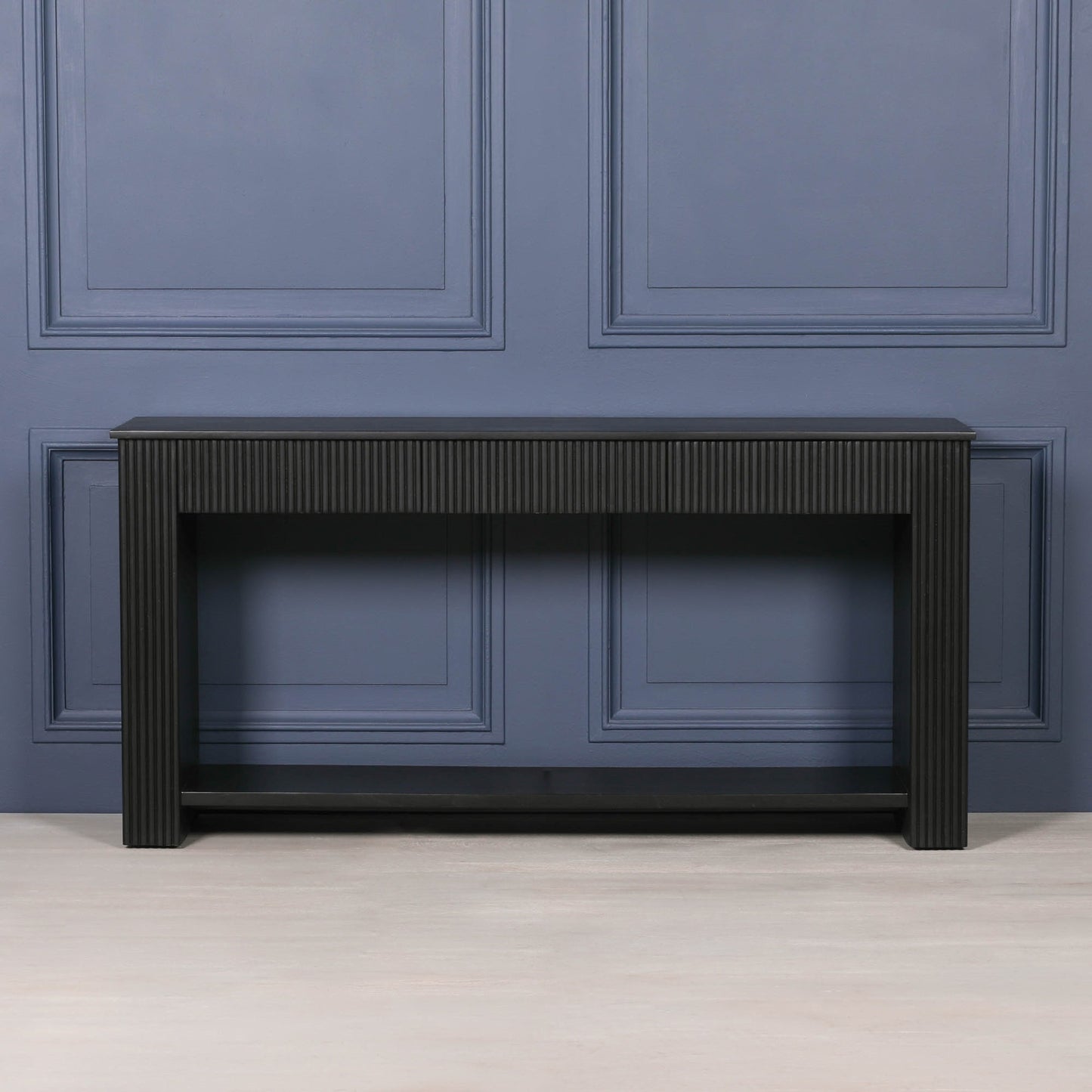 Handcrafted Black Painted Acacia Fluted Console Table – GMF502