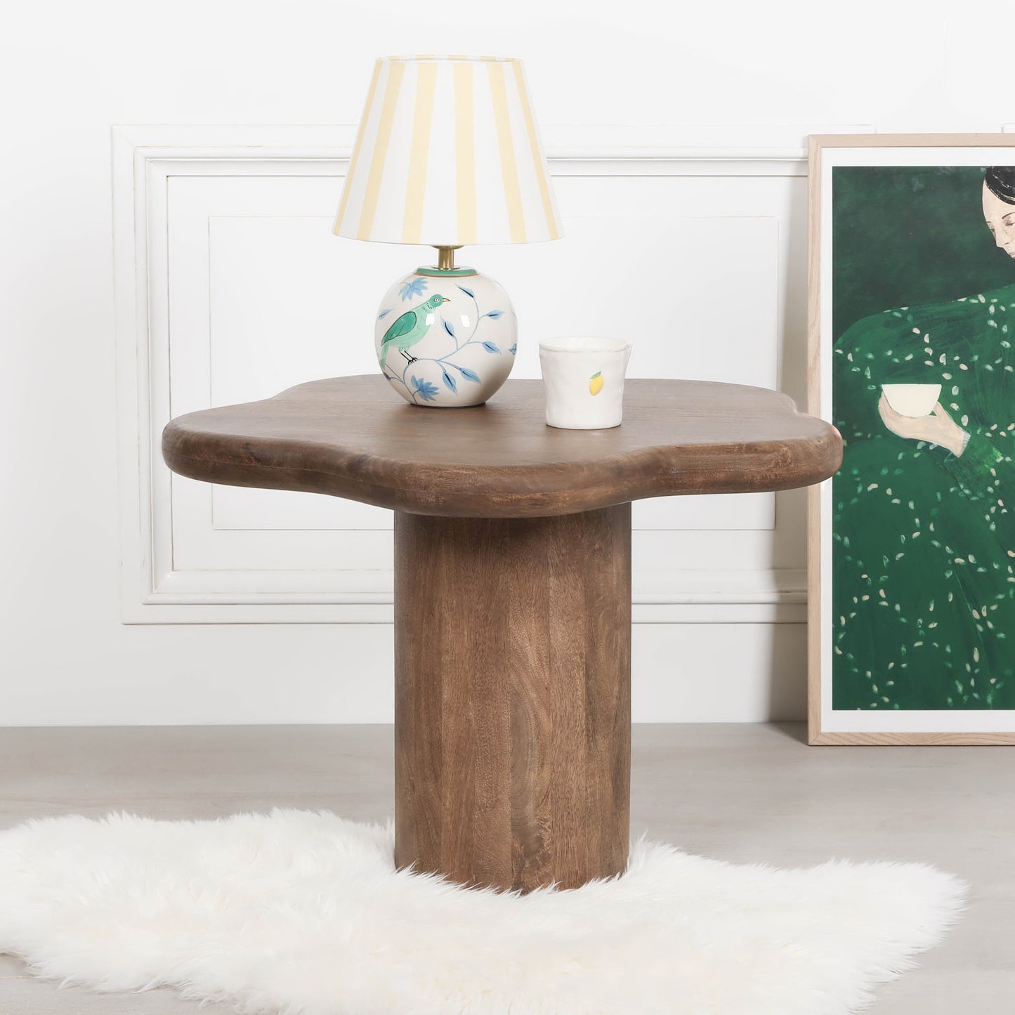 Dark Wooden Pebble Side Table – GMF711