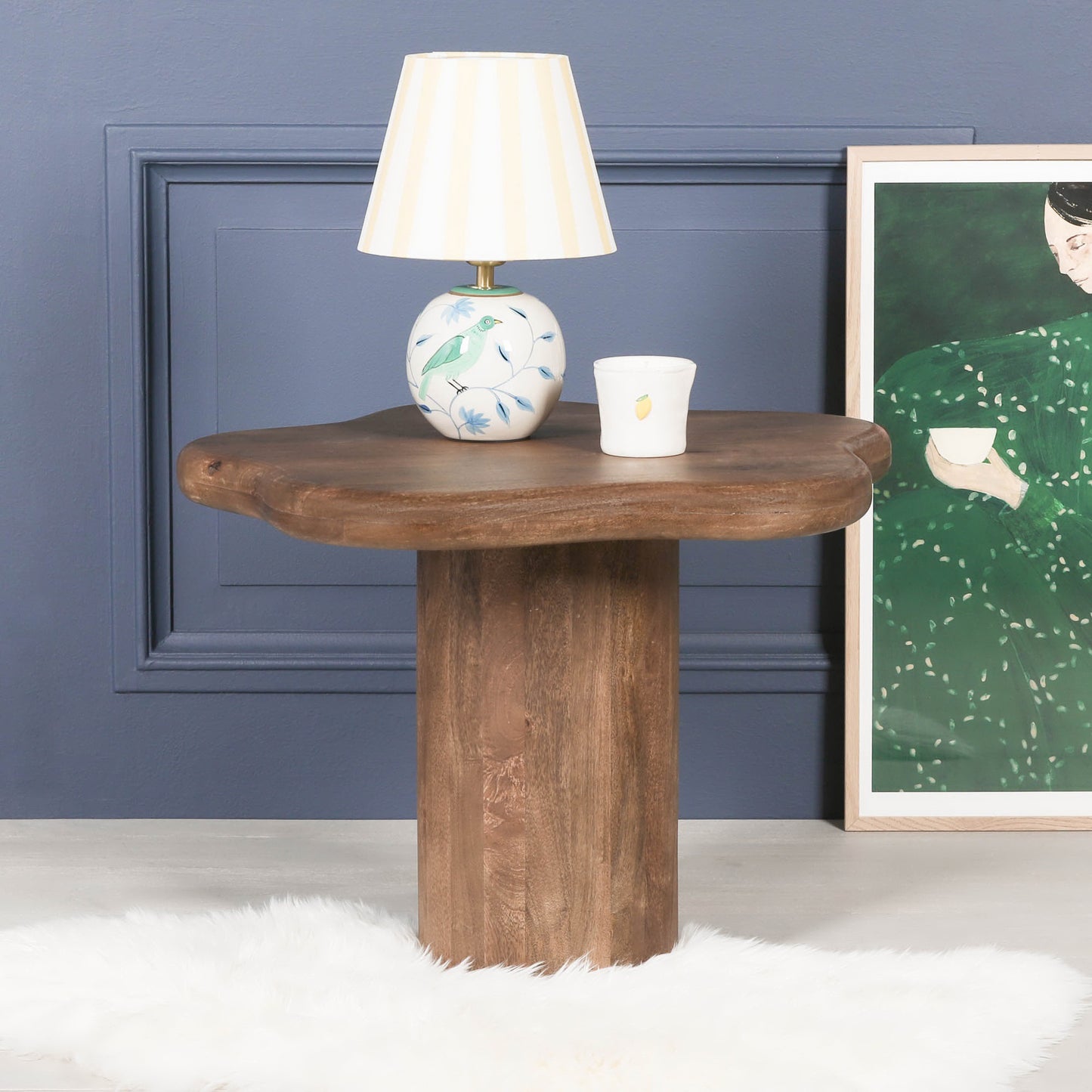 Dark Wooden Pebble Side Table – GMF711
