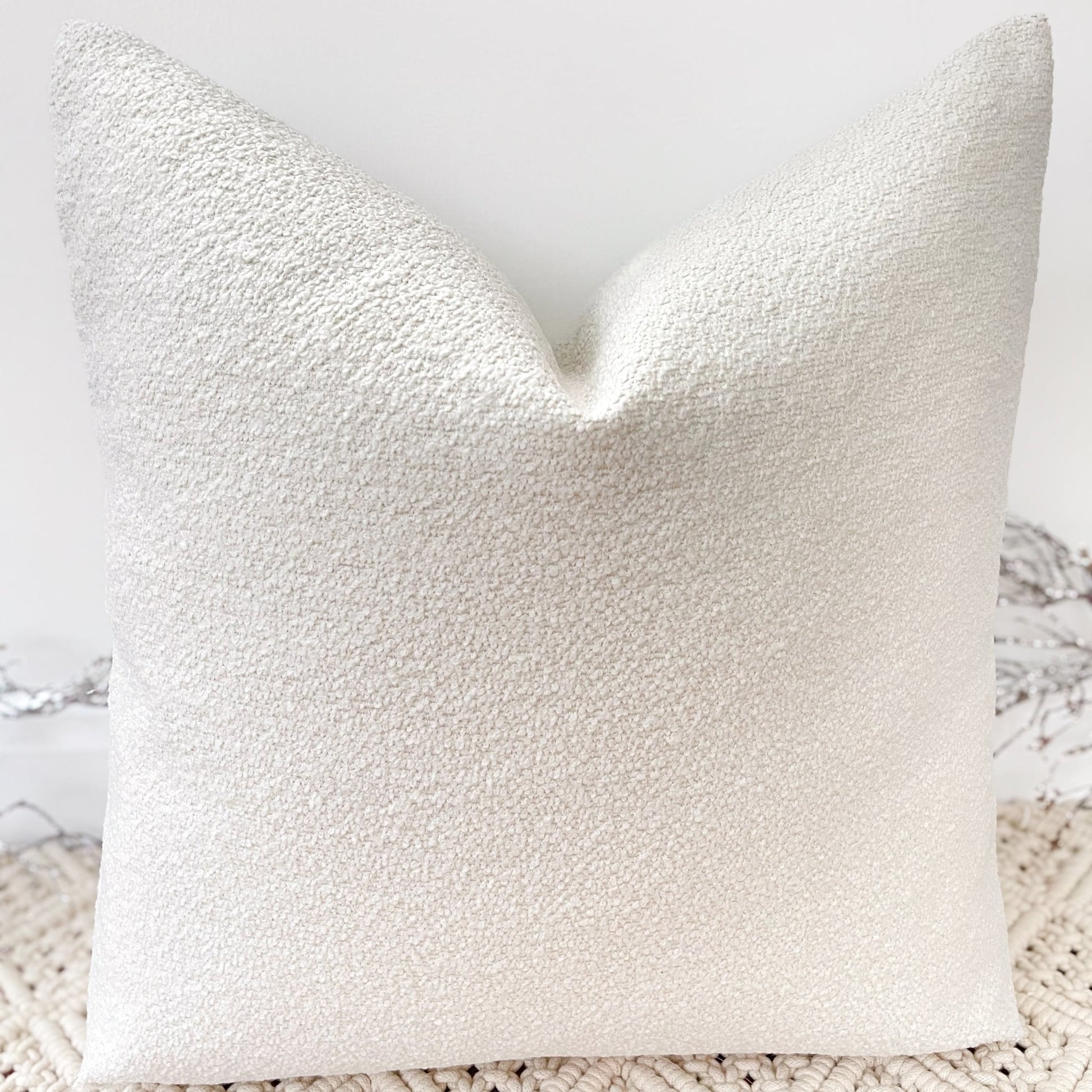 The Couture Cushion - The Luxury Ivory Boucle - Style No. 3 - White Bear Furnishings