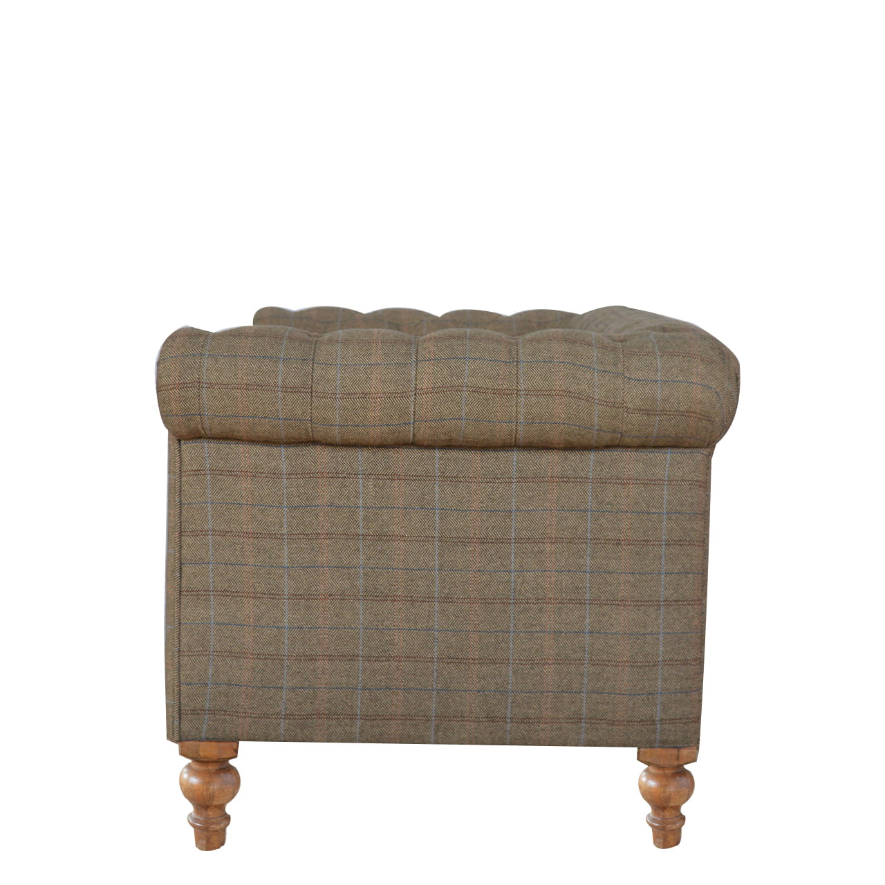 Handcrafted Artisanal Multi Tweed 2 Seat Chesterfield - IN075