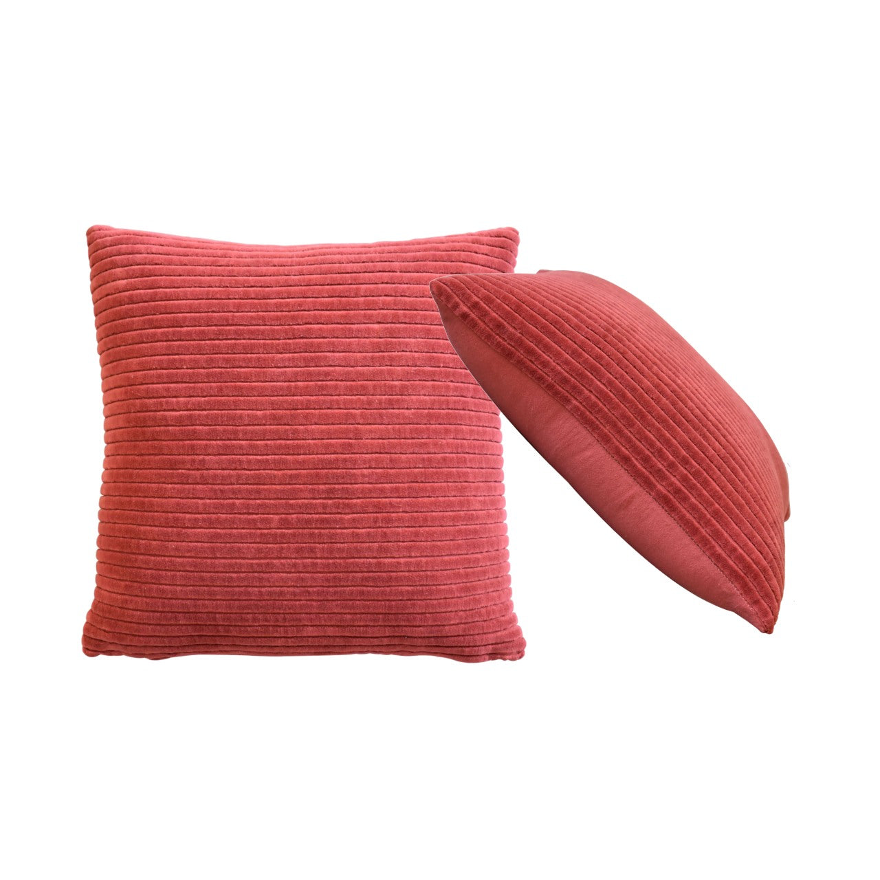 Ribbed Red Cushion Set of 2 - White Bear Furnishings