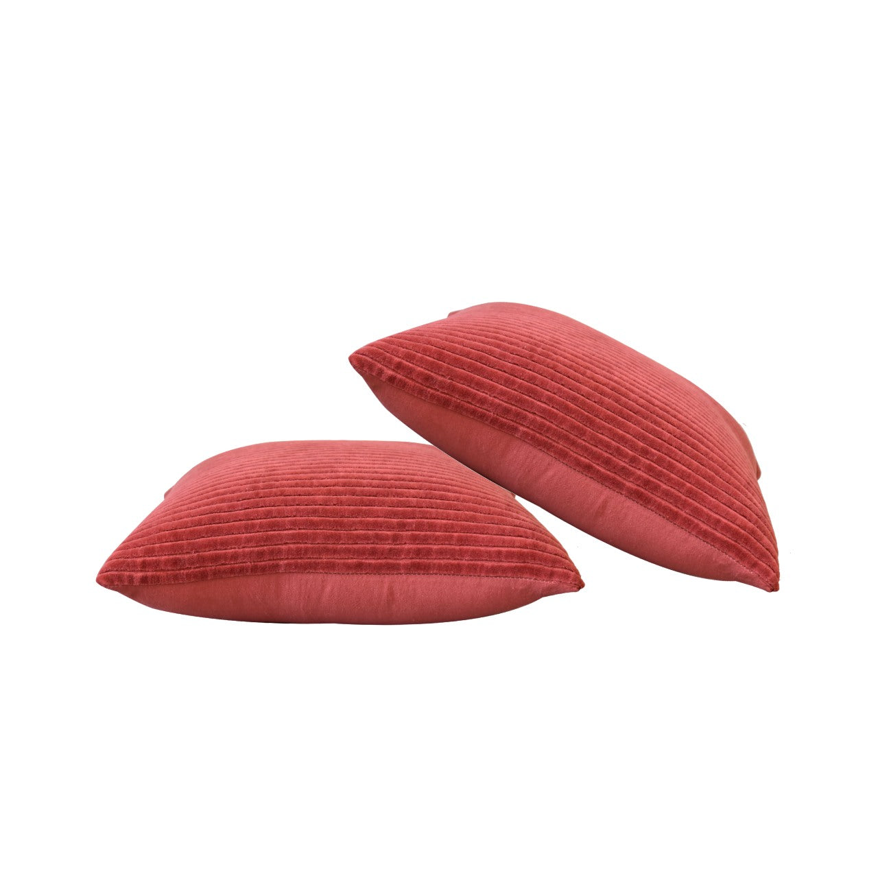 Ribbed Red Cushion Set of 2 - White Bear Furnishings