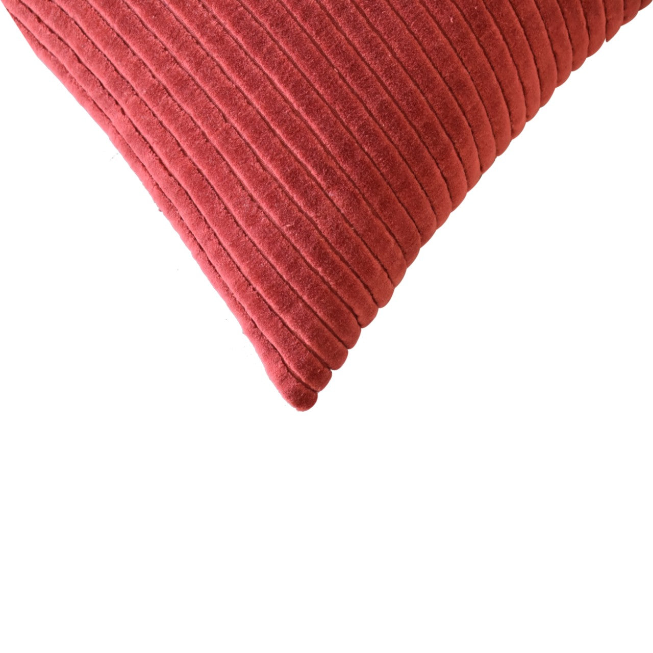 Ribbed Red Cushion Set of 2 - White Bear Furnishings