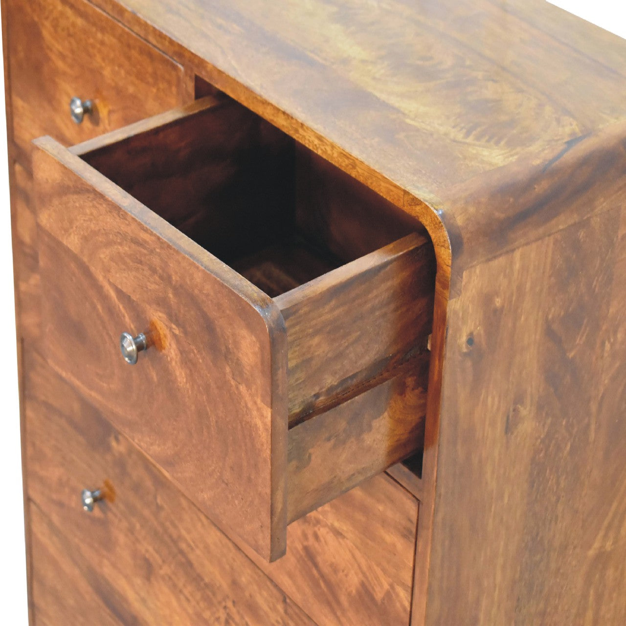 2 over 3 Curved Chestnut Chest - White Bear Furnishings