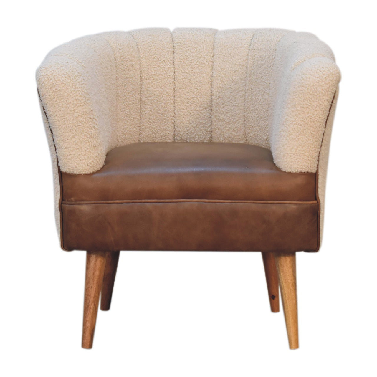 Boucle Cream Buffalo Armchair - White Bear Furnishings