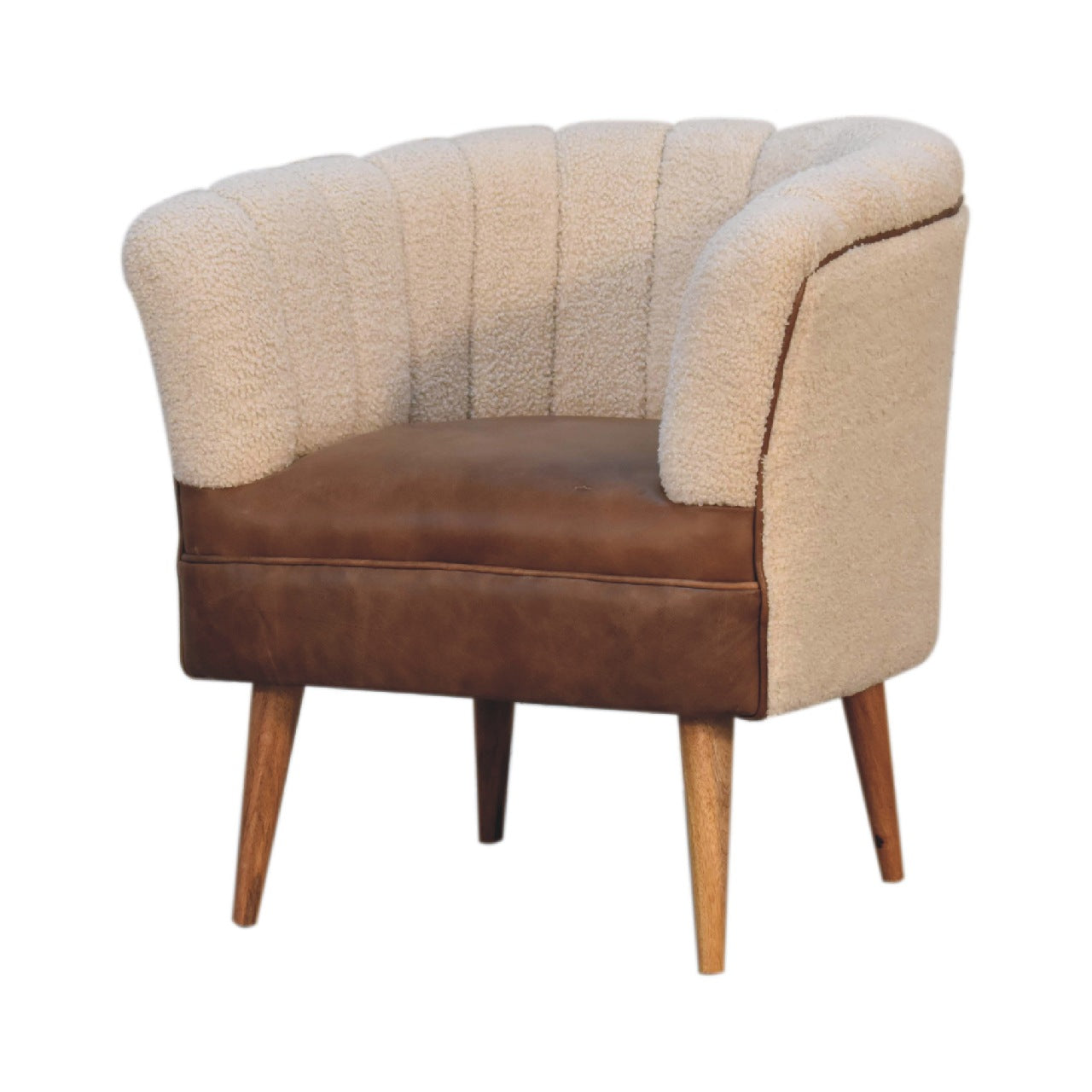 Boucle Cream Buffalo Armchair - White Bear Furnishings
