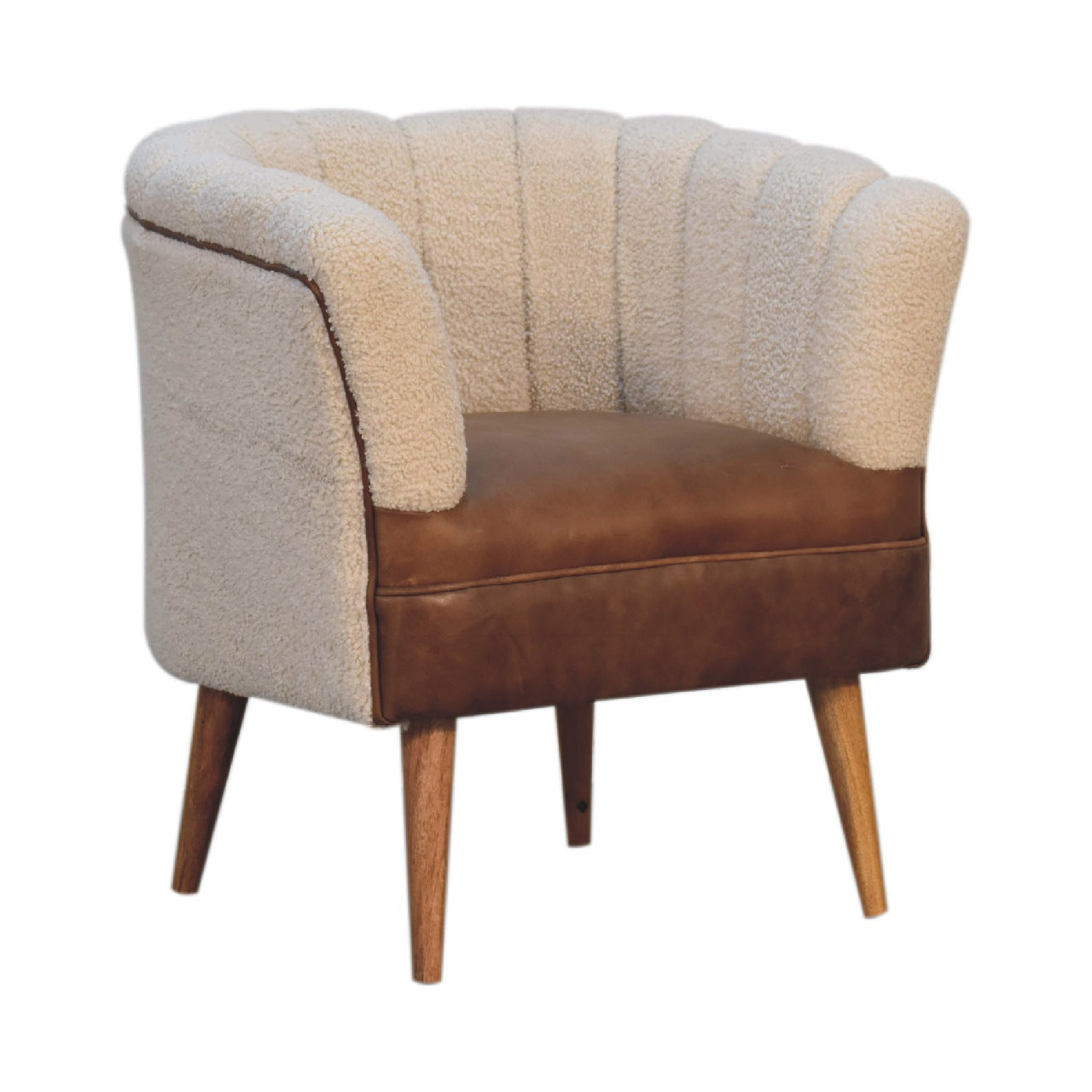 Boucle Cream Buffalo Armchair - White Bear Furnishings