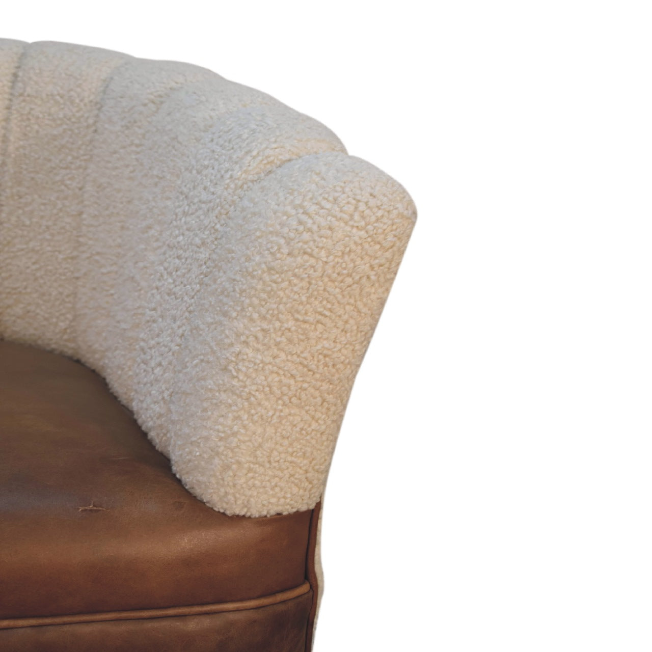 Boucle Cream Buffalo Armchair - White Bear Furnishings