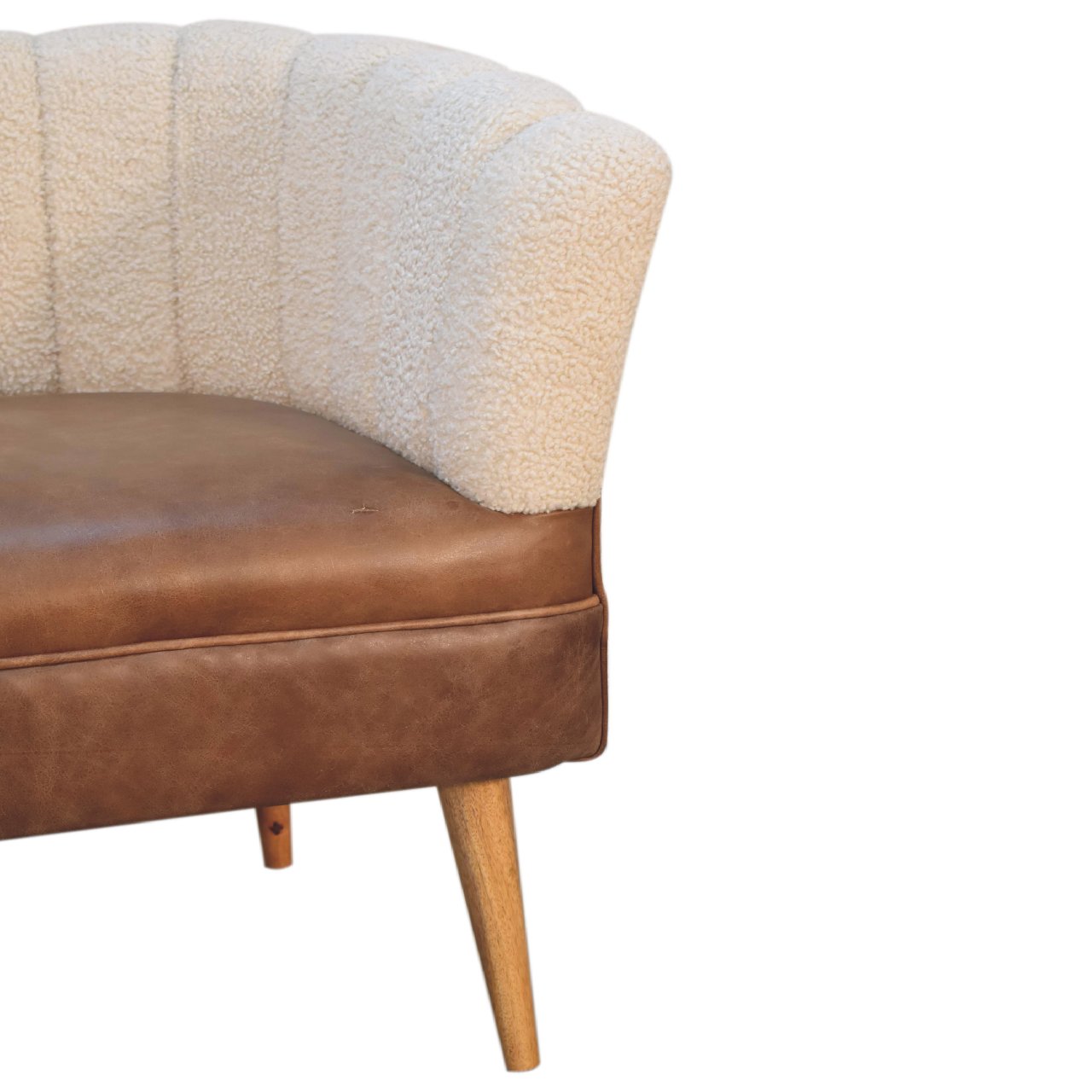 Boucle Cream Buffalo Armchair - White Bear Furnishings