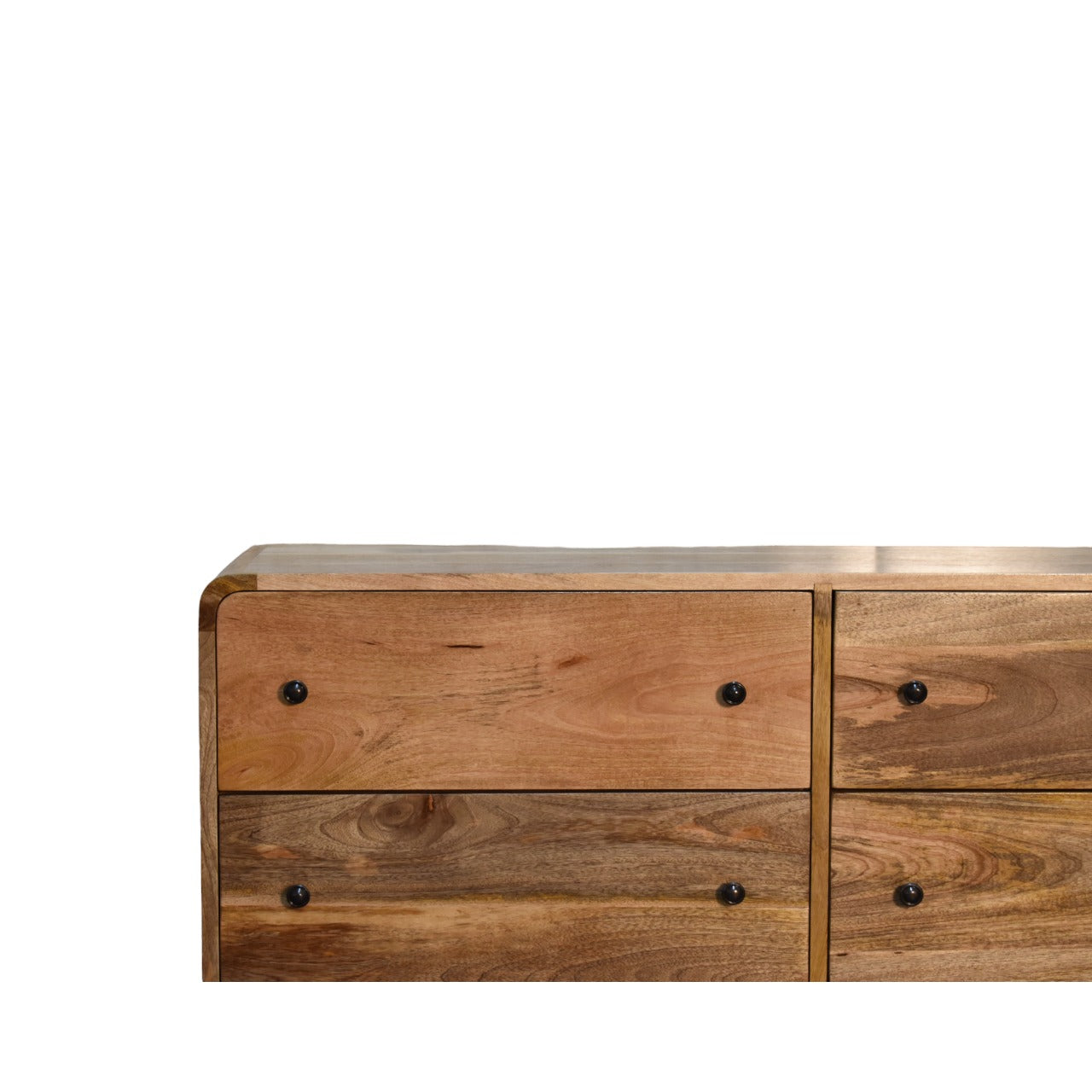 Large Curved Oak-ish Chest - White Bear Furnishings