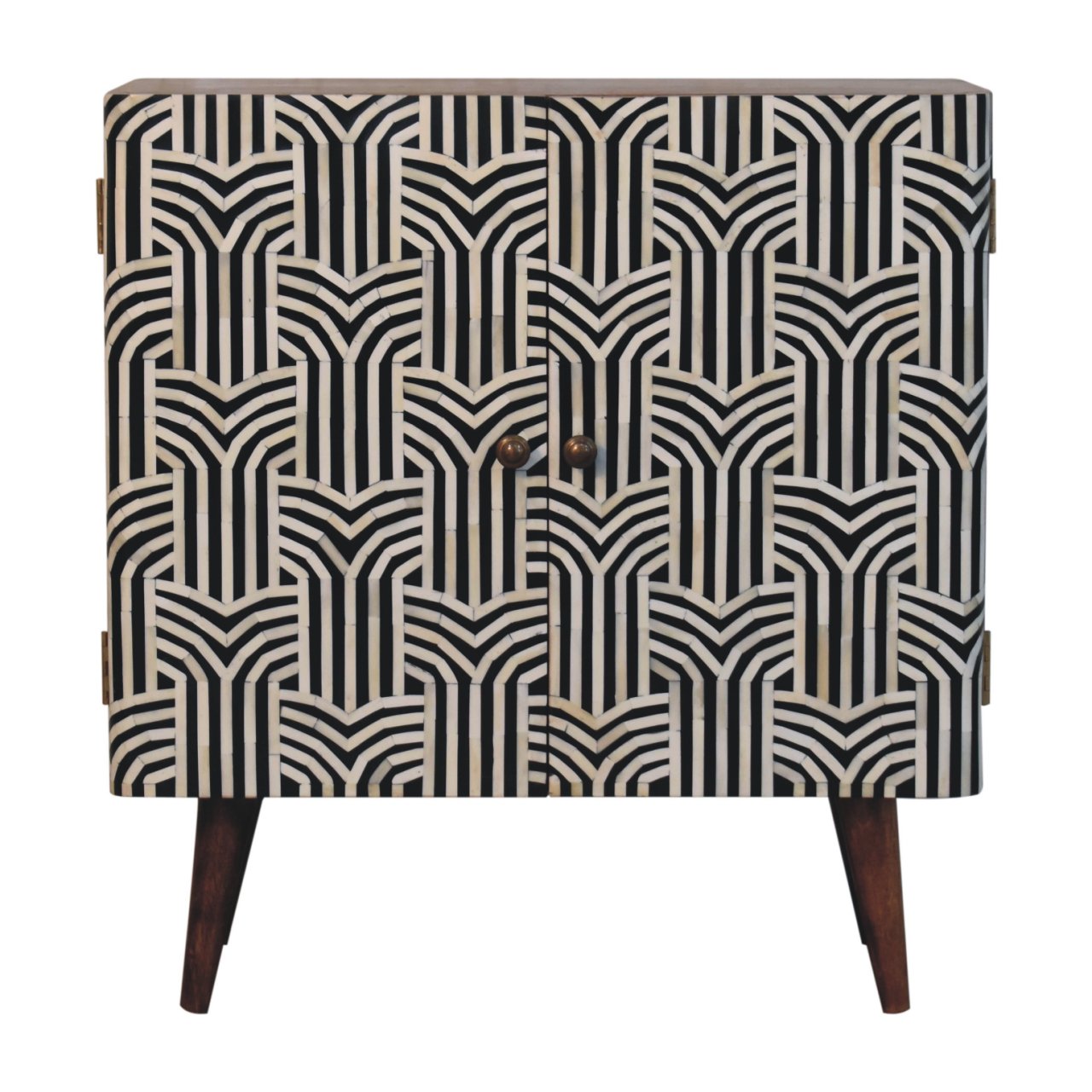 Handcrafted Honey Caramel Edessa Bone Inlay Cabinet - IN3801