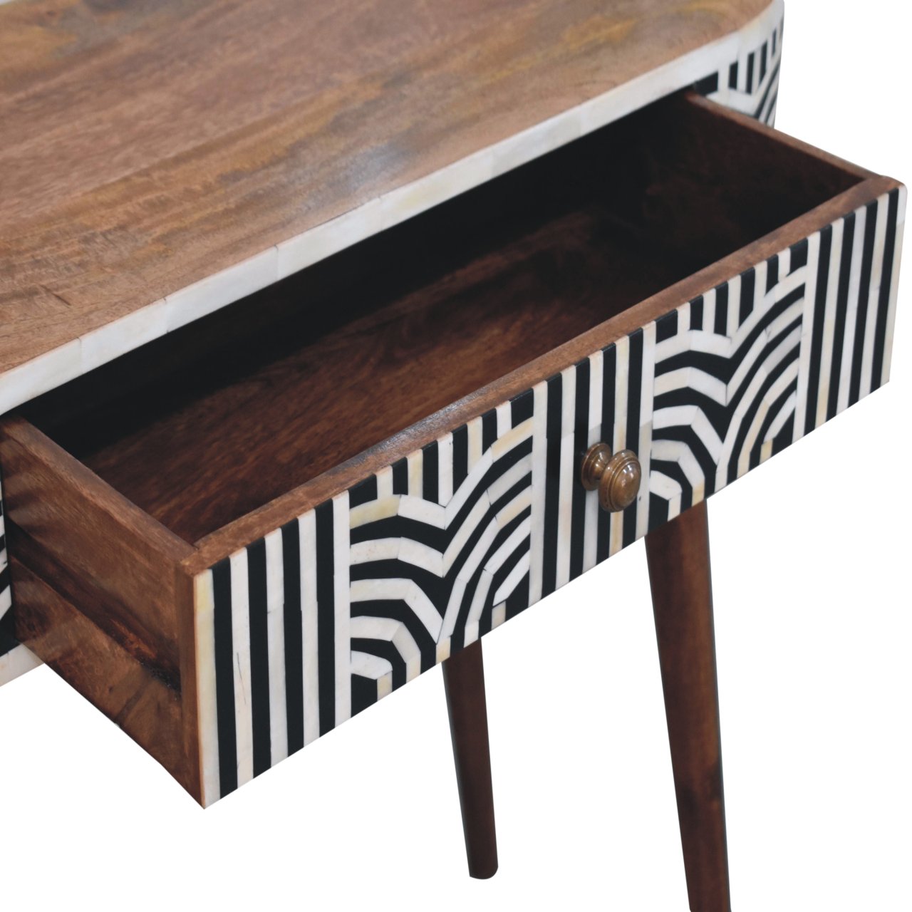 Handcrafted Edessa Honey Caramel Bone Inlay Console Table – IN3821 - White Bear Furnishings
