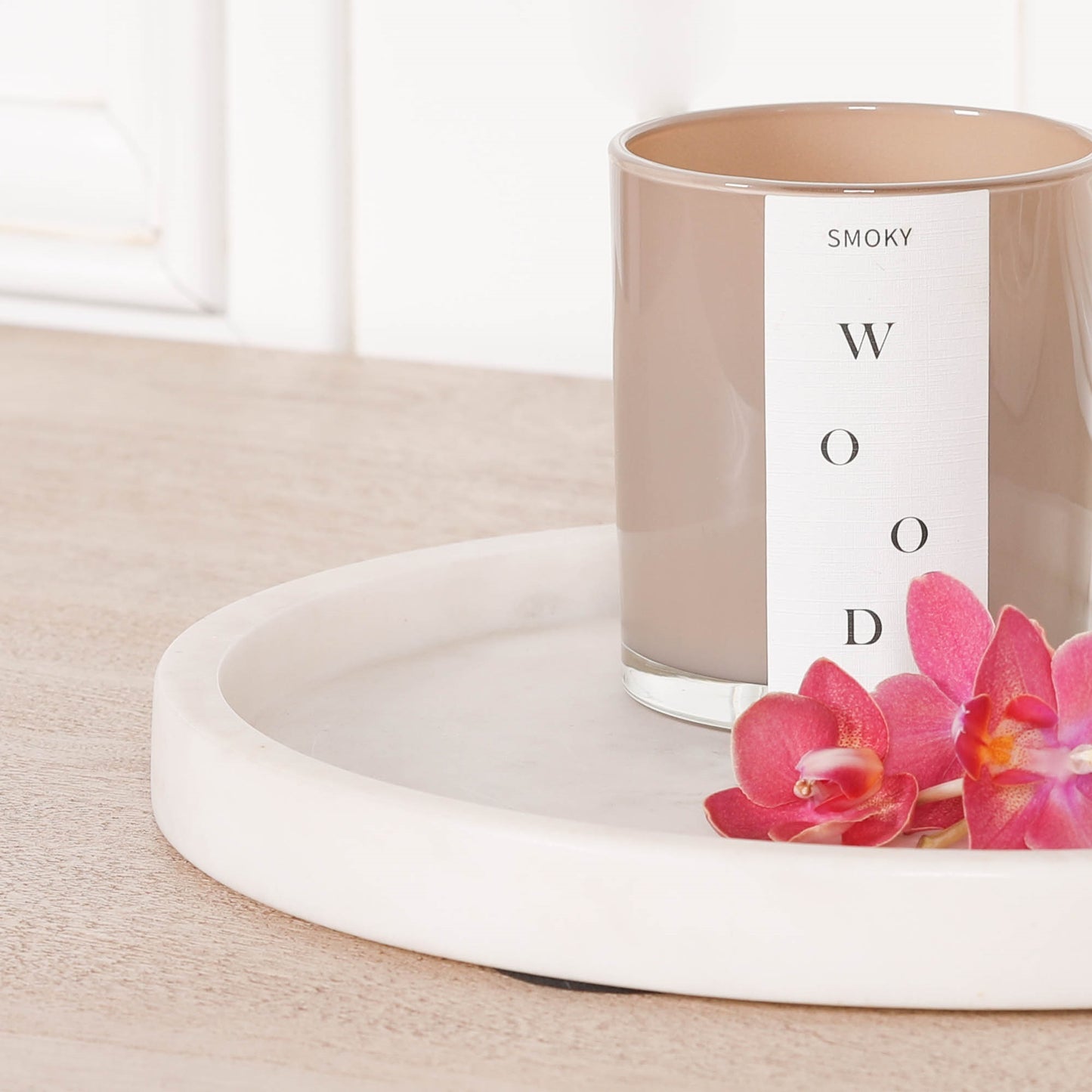 Round 25cm Natural White Marble Tray - KAM111