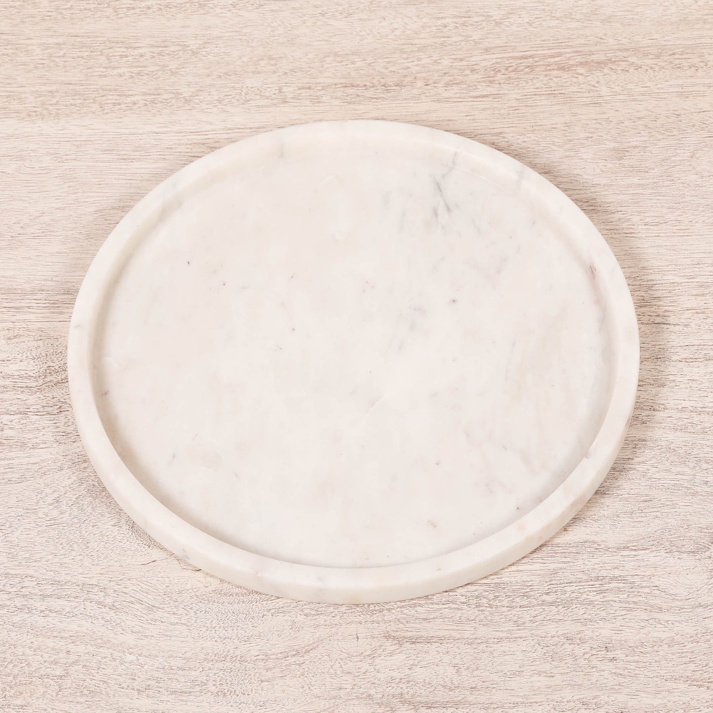 Round 30cm Natural Veined Marble Tray - KAM706