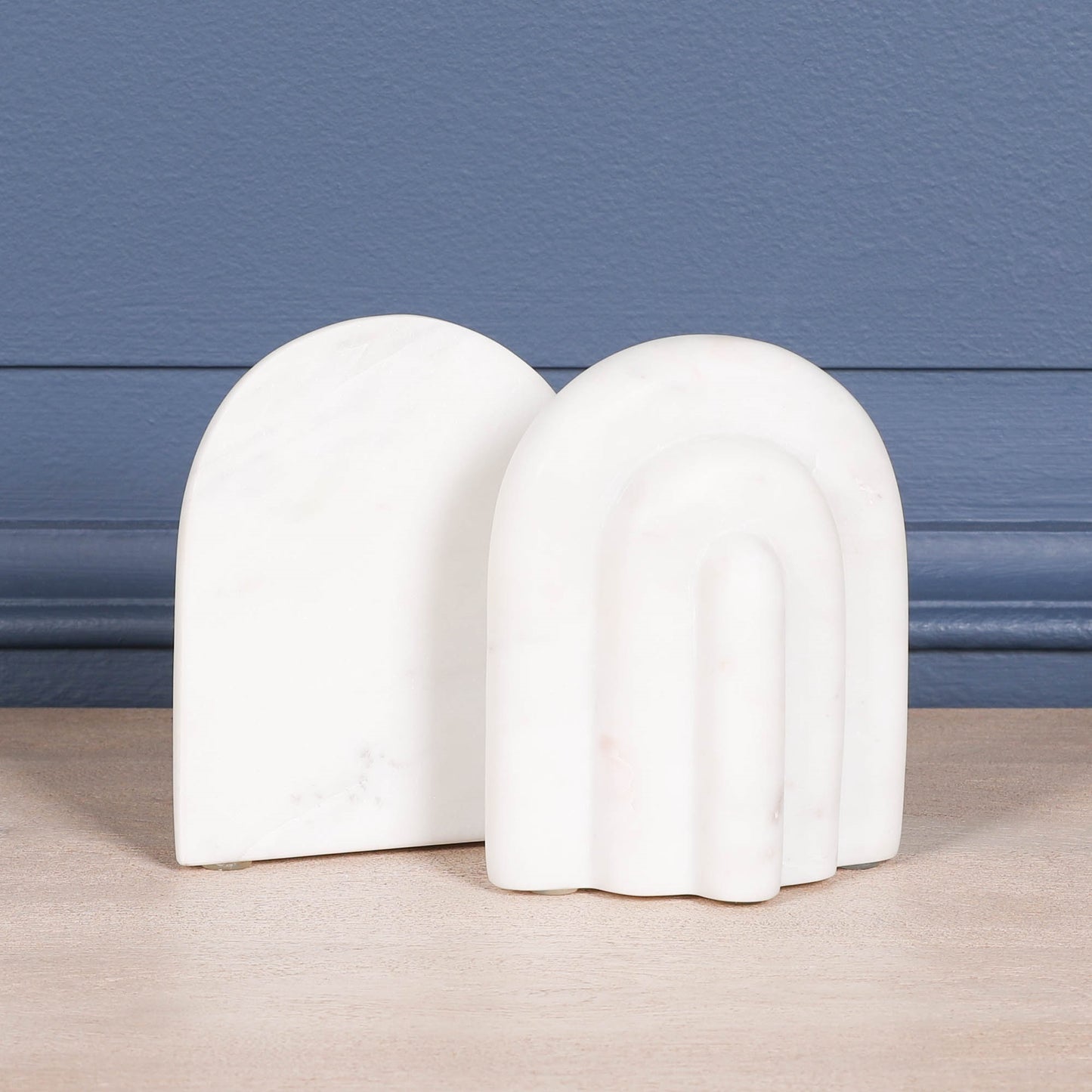Natural White Marble Bookends – KAM133