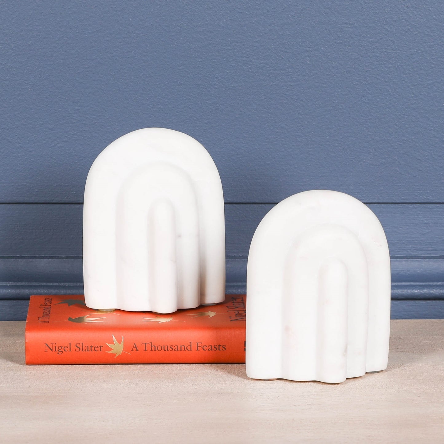 Natural White Marble Bookends – KAM133