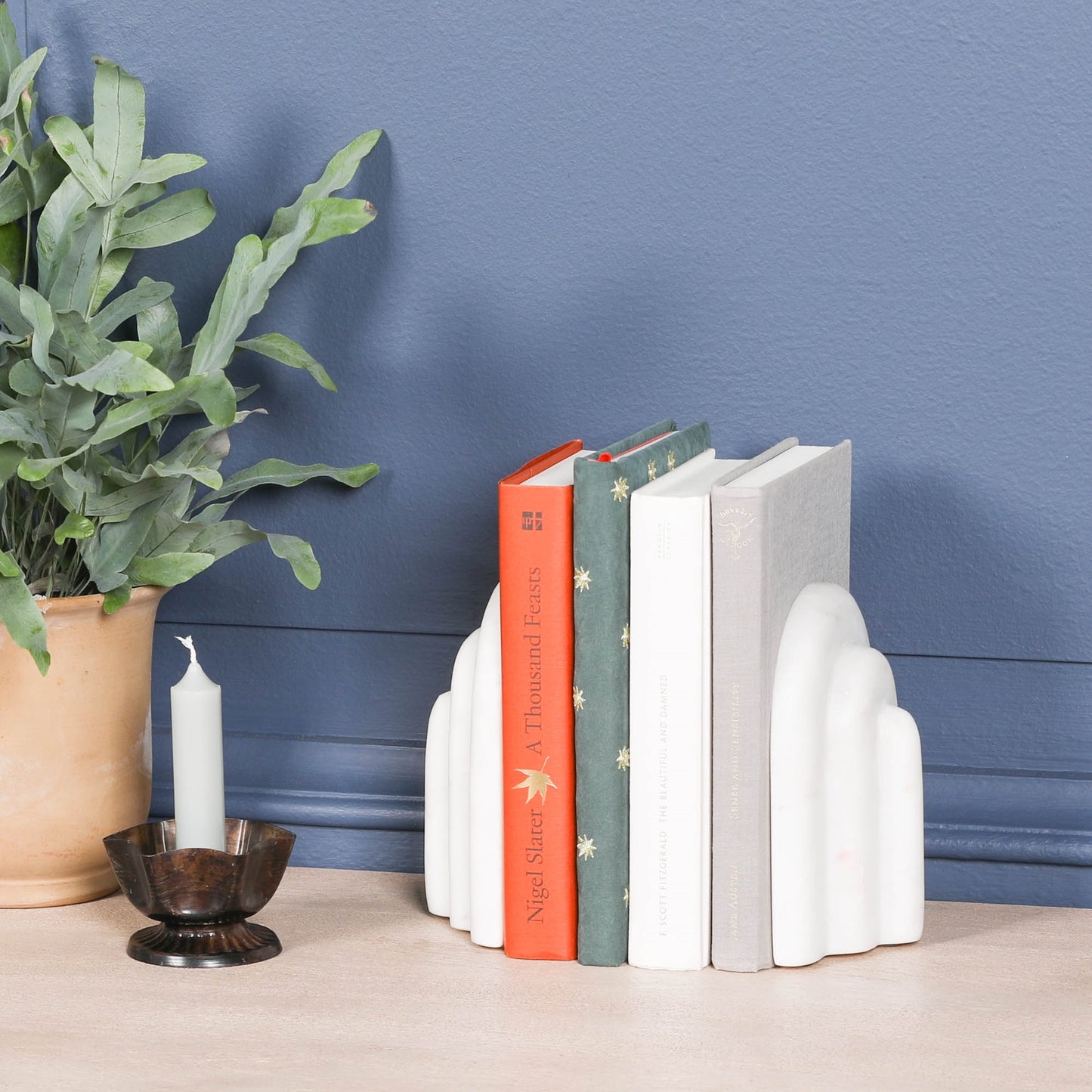 Natural White Marble Bookends – KAM133