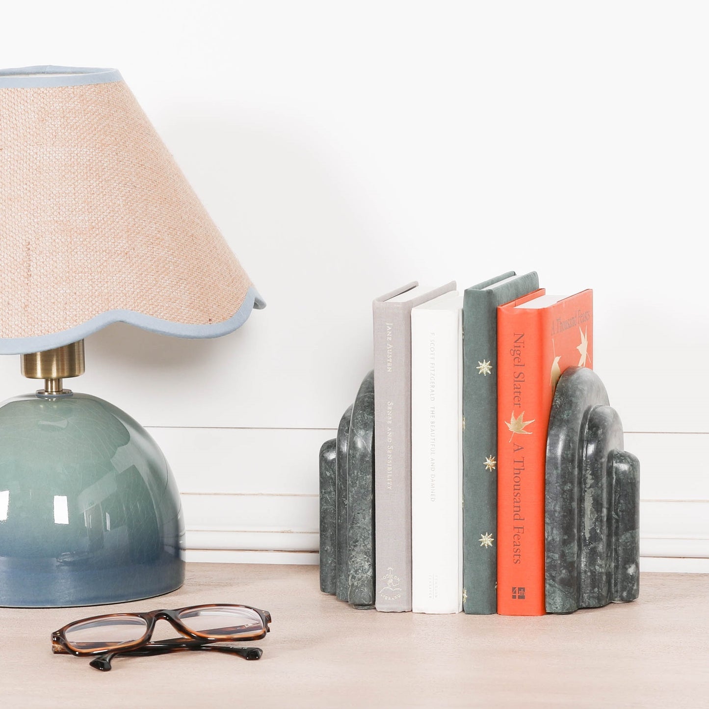 Natural Green Marble Bookends – KAM144