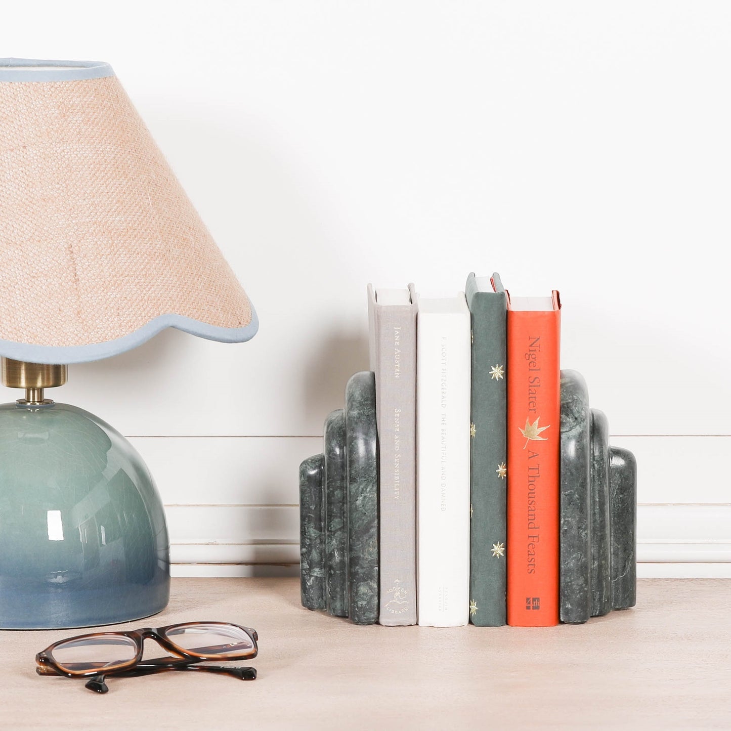 Natural Green Marble Bookends – KAM144