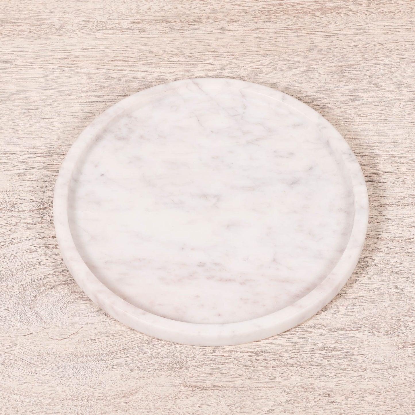 Round 25cm Natural Veined Marble Tray - KAM705