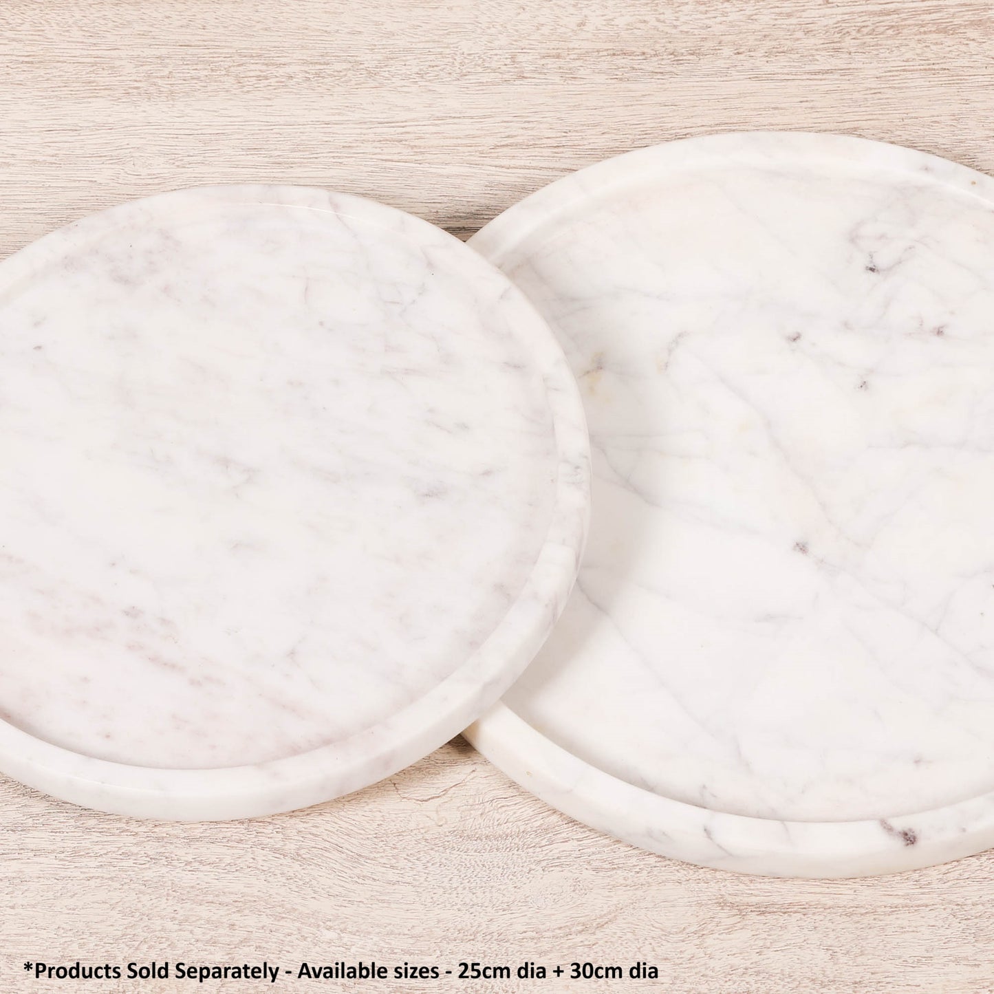 Round 25cm Natural Veined Marble Tray - KAM705